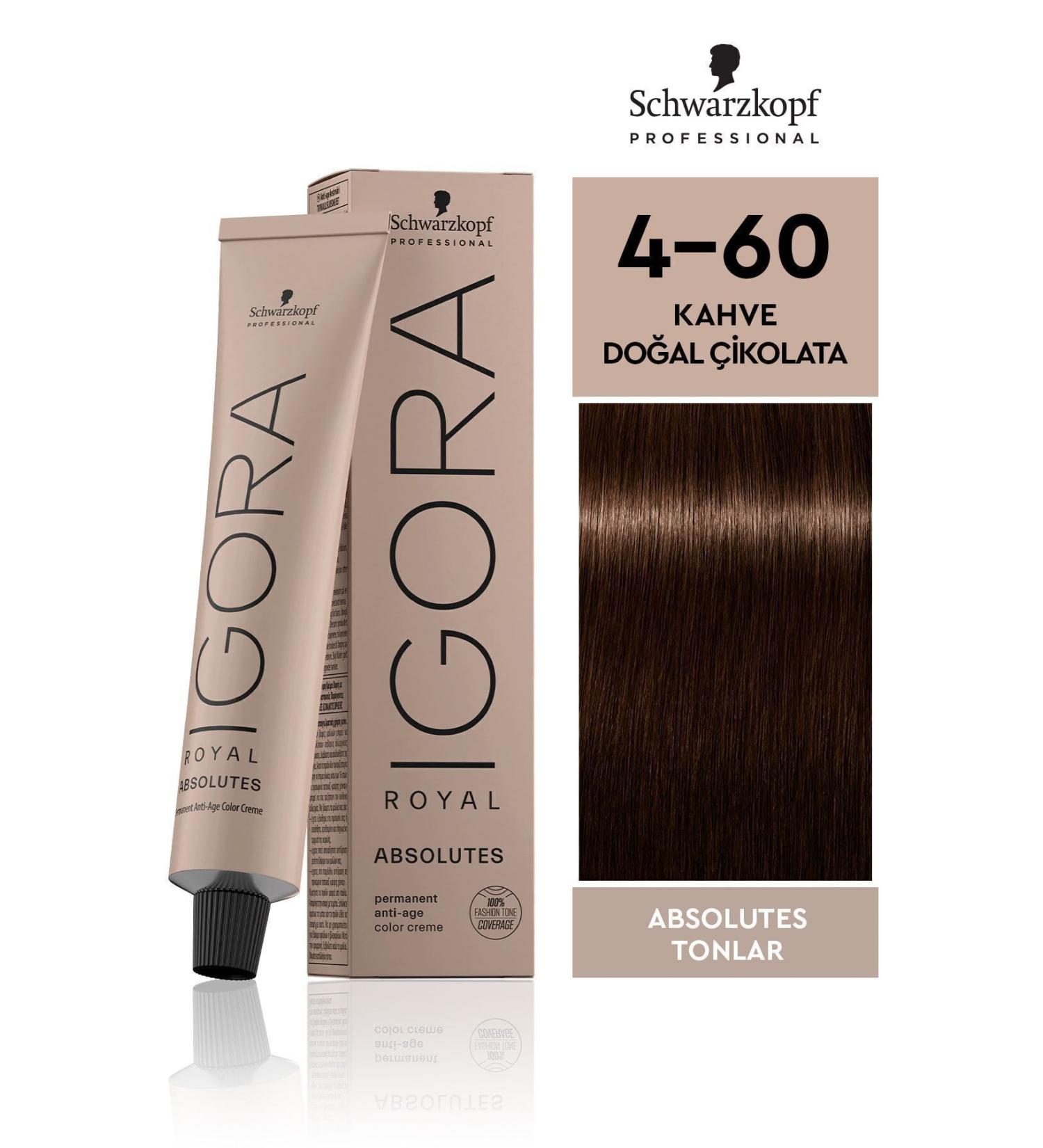 Igora Royal Absolute Shades 4-60 Brown - Natural Chocolate Hair Dye 60 ml