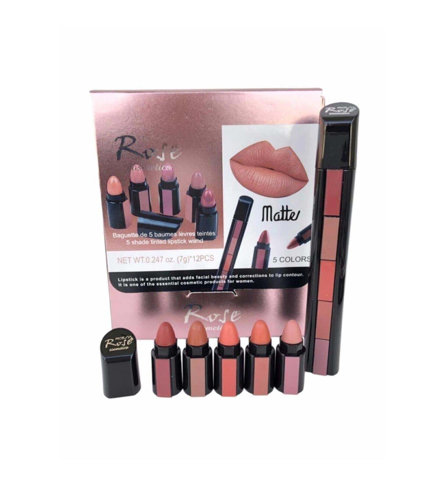 Roesia Rose Cosmetics Rose 5-Piece Pencil Model Lipstick Set