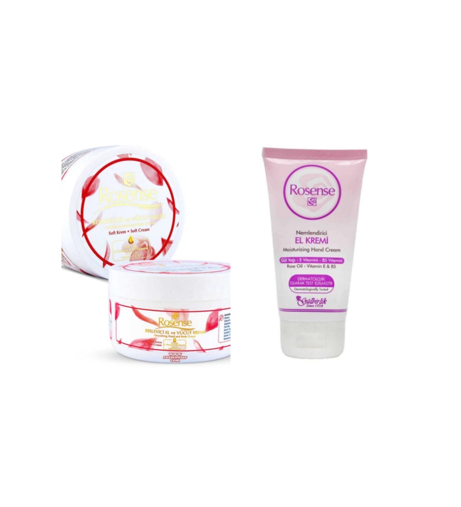 Rosense Nourishing Hand and Body Cream Rose 250ml + Moisturizing Hand Cream 20ml Gift