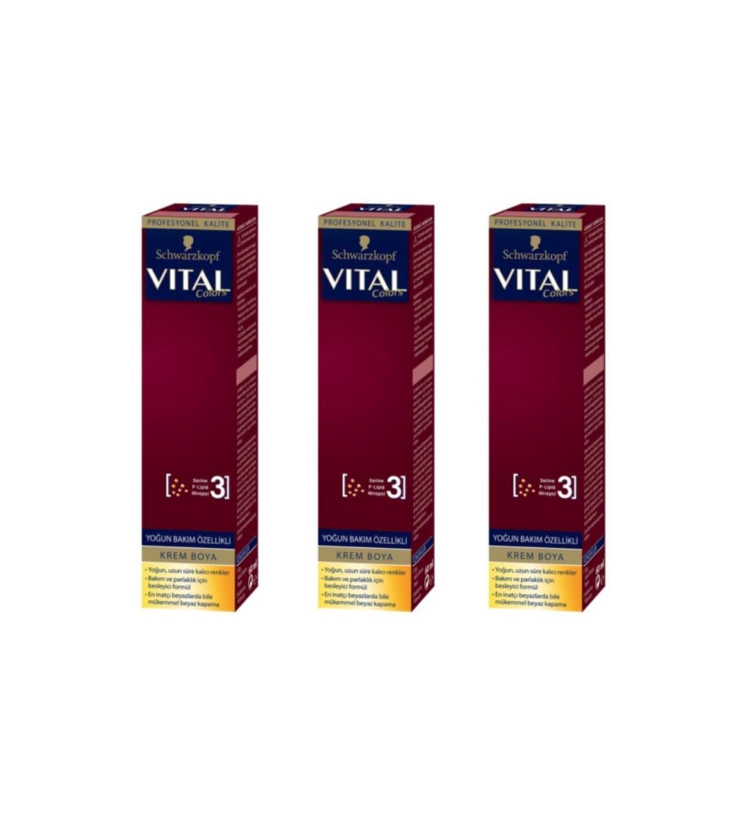 Schwarzkopf Golden Caramel Vital Hair Dye Tube 60 ml 7-554 3 Pieces