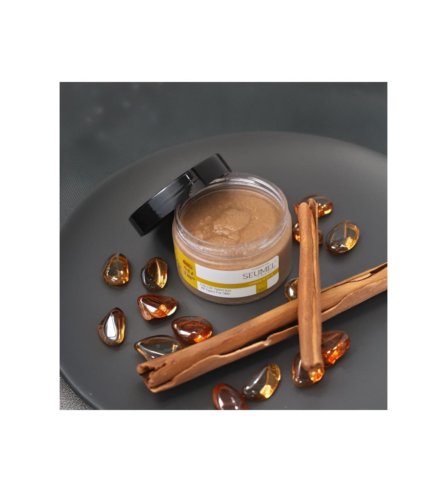 Seumel France Amber Body Scrub - Nourishing Purifying Moisturizing Body Peeling-ingrown Strawberry Leg Repair 200ml - Buy Online on GoSupps.com