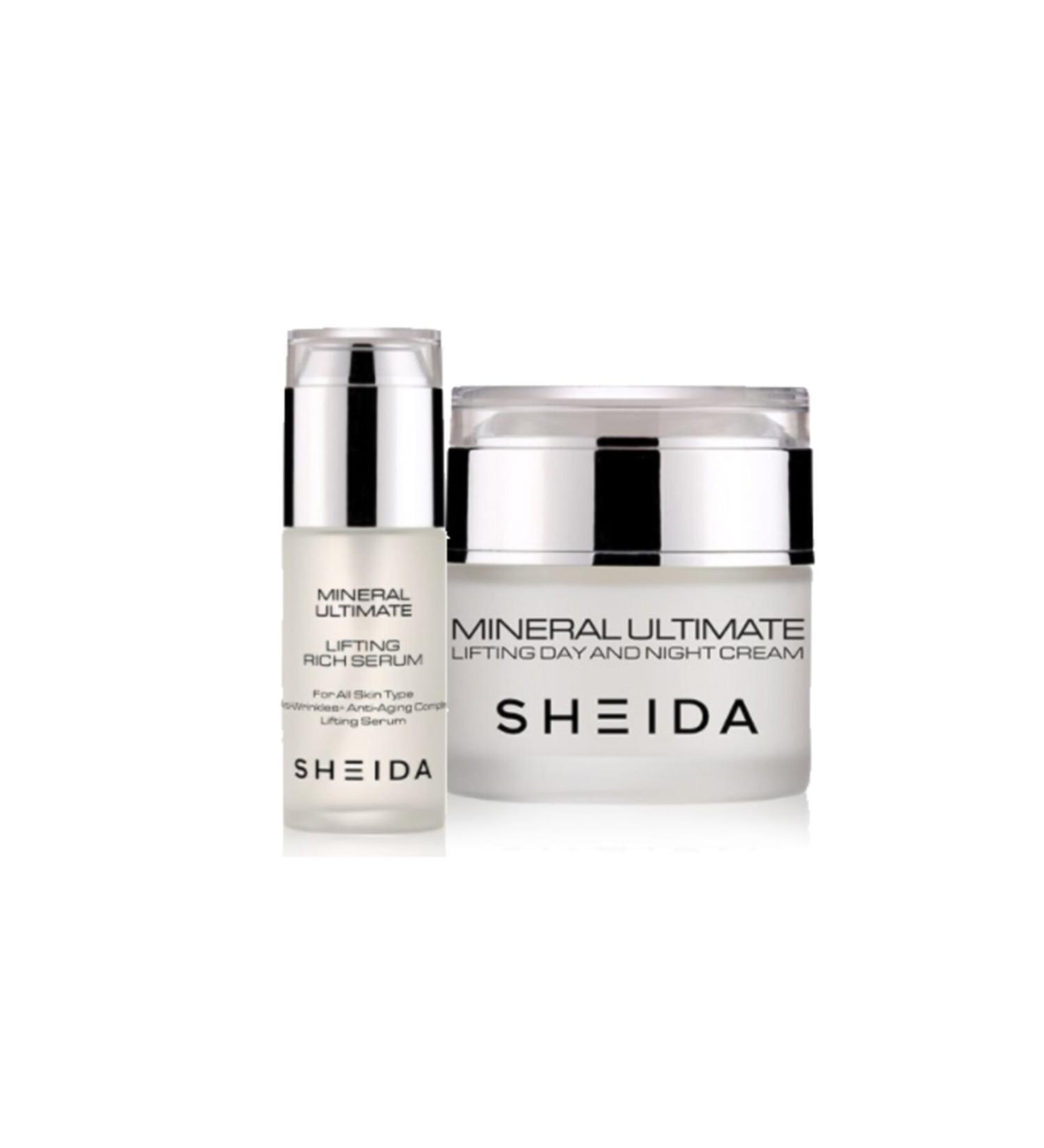 Sheida Anti-Aging Set | Mineral Ultimate Day/Night Cream 50ml | Ultimate Serum 40 Ml