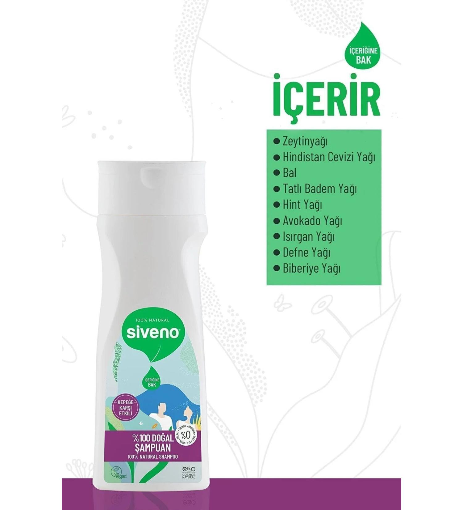 Siveno 0 Natural Anti-Dandruff Shampoo Oily Hair Tea Tree Wintergreen Vegan 300 ml X 4 Pieces - Buy Online on GoSupps.com