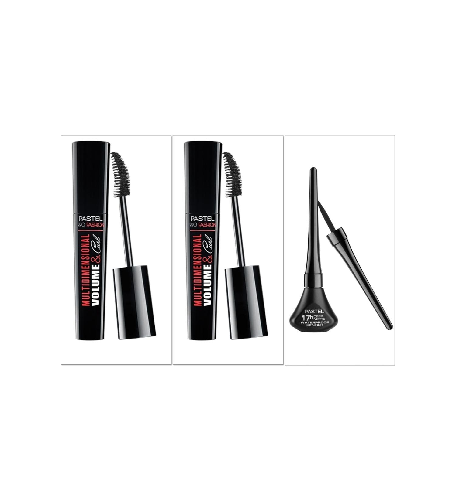 Show by Pastel Pastel Multidimentional Volume & Curl Mascara 2 Pieces + Pastel Waterproof D pliner Black