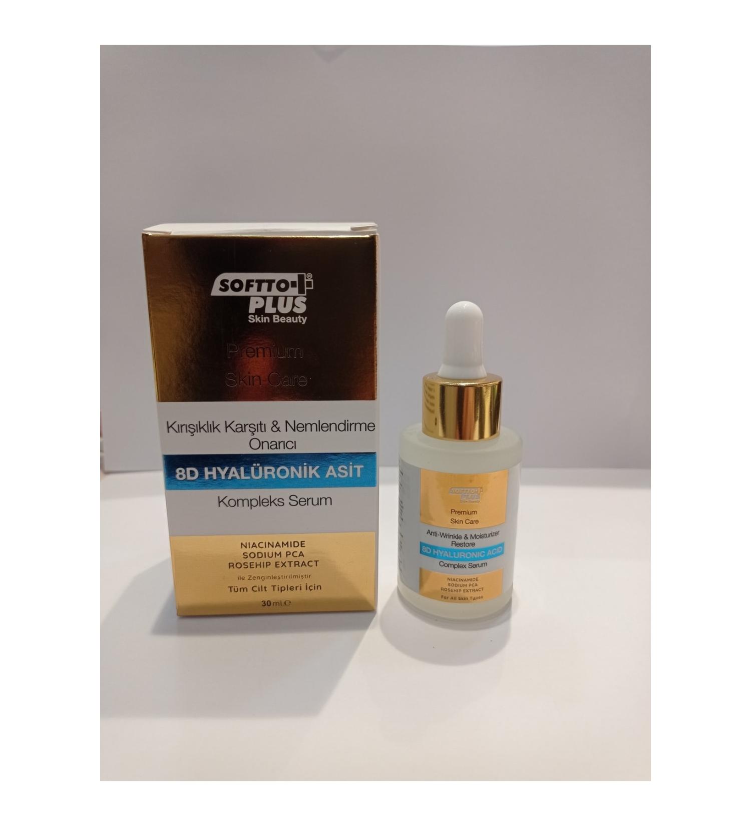 Softto Plus Anti-Wrinkle & Moisturizing & Repair 8d Hyaluronic Acid Complex Serum - Buy Online on GoSupps.com