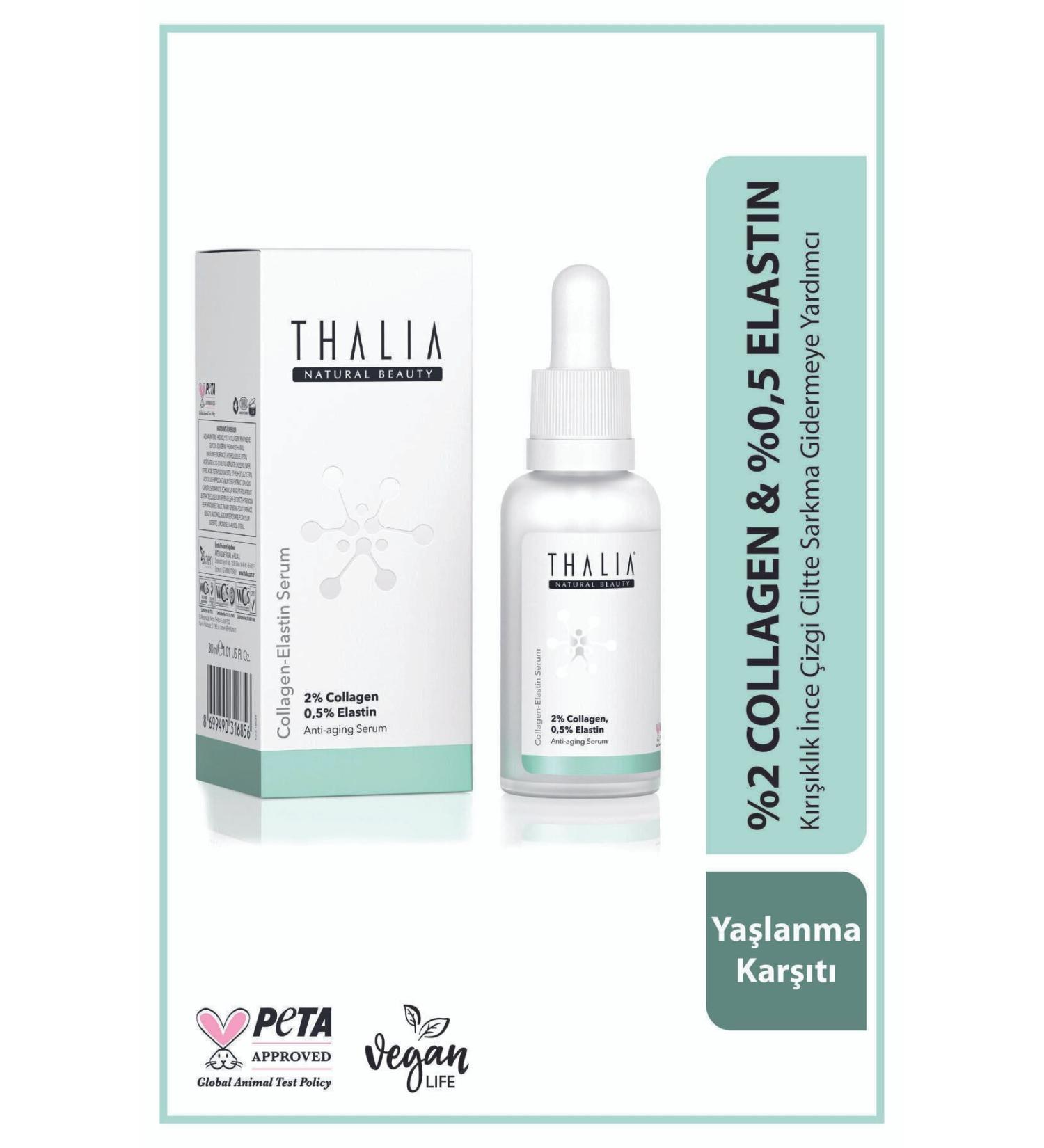 Thalia Anti-Aging Skin Care Serum 2% Collagen & 0.5% Elastin - 30 ml - Buy Online on GoSupps.com