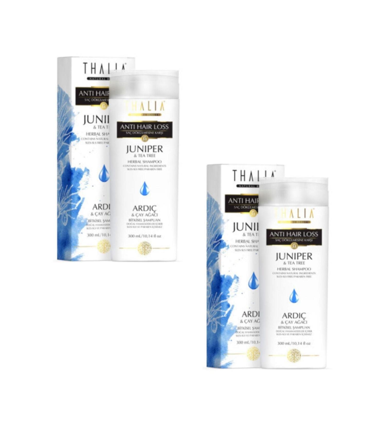 Thalia Juniper and Tea Tree Essence Anti-Hair Loss Shampoo 300 Ml X 2 Pieces