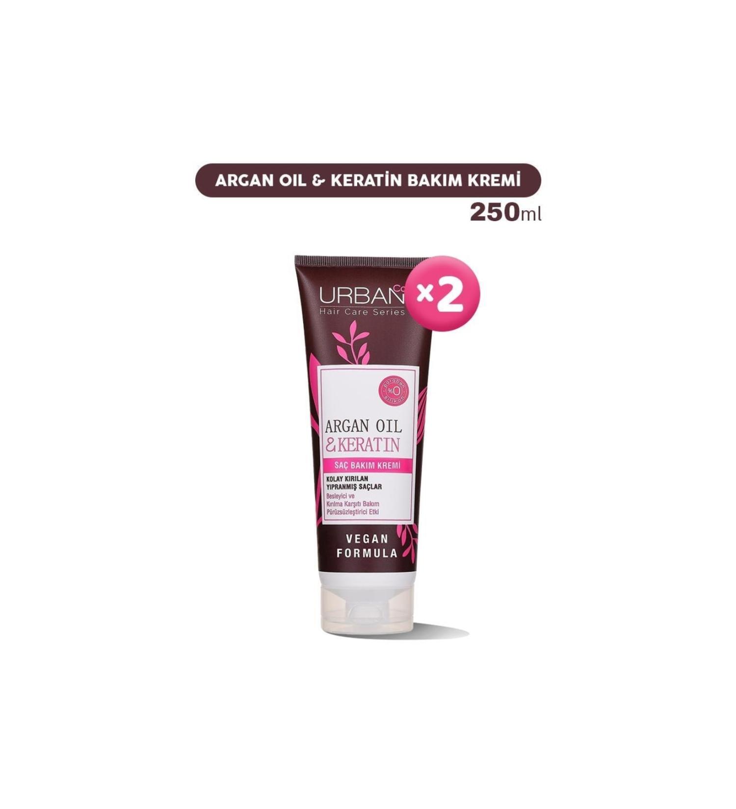 Urban Care Argan Oil & Keratin Care Cream 250 Ml X 2