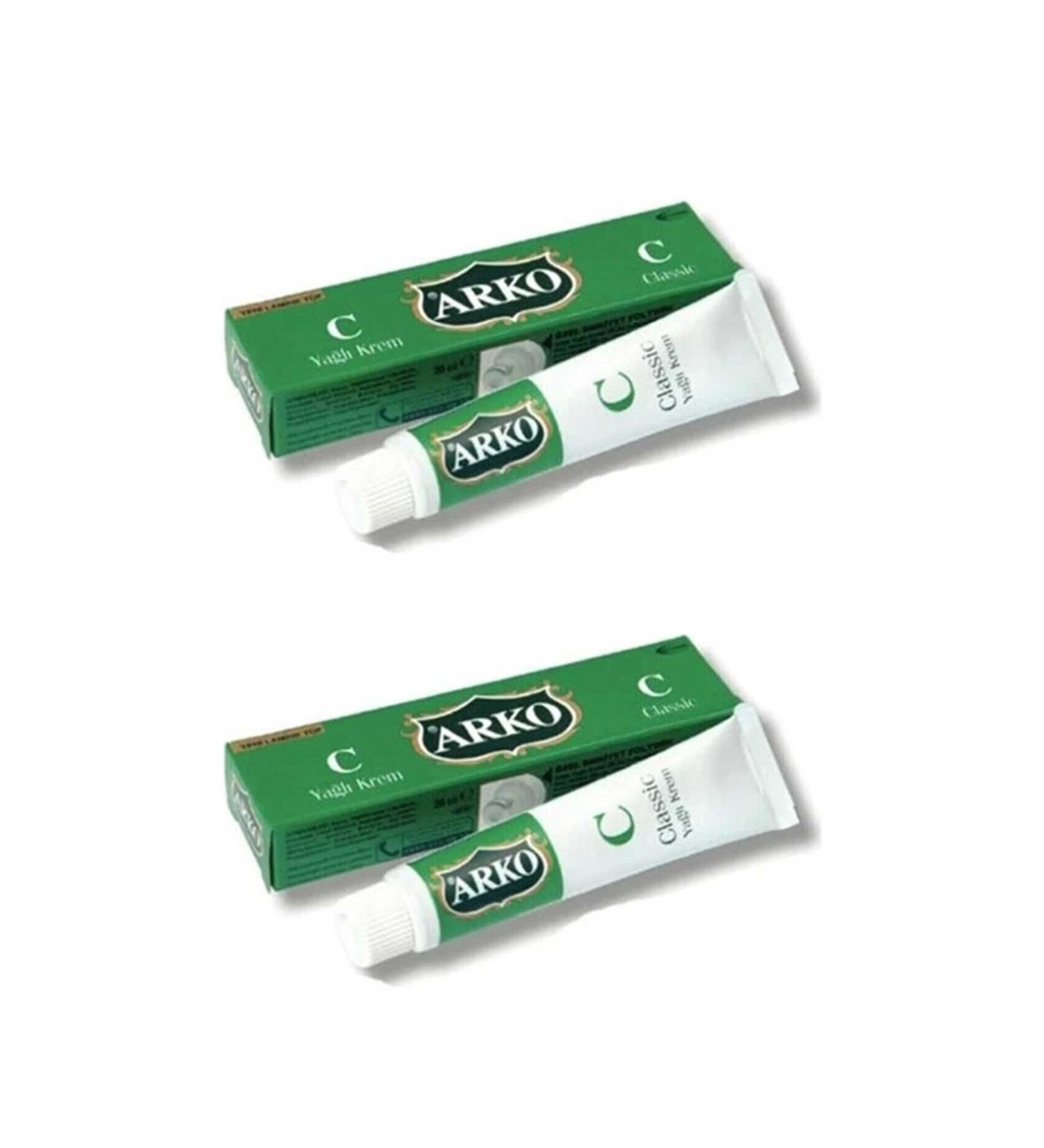 Arko 2 Pieces Natural Classic Oily Hand and Body Care Cream 20 Cc