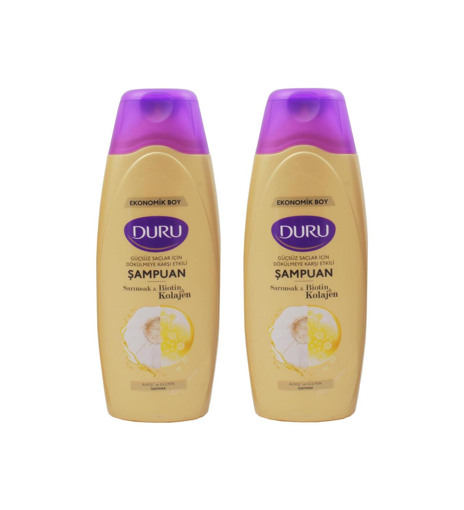 Duru Garlic Biotin Collagen Anti Hair Loss Shampoo 700 ml 2 Pieces