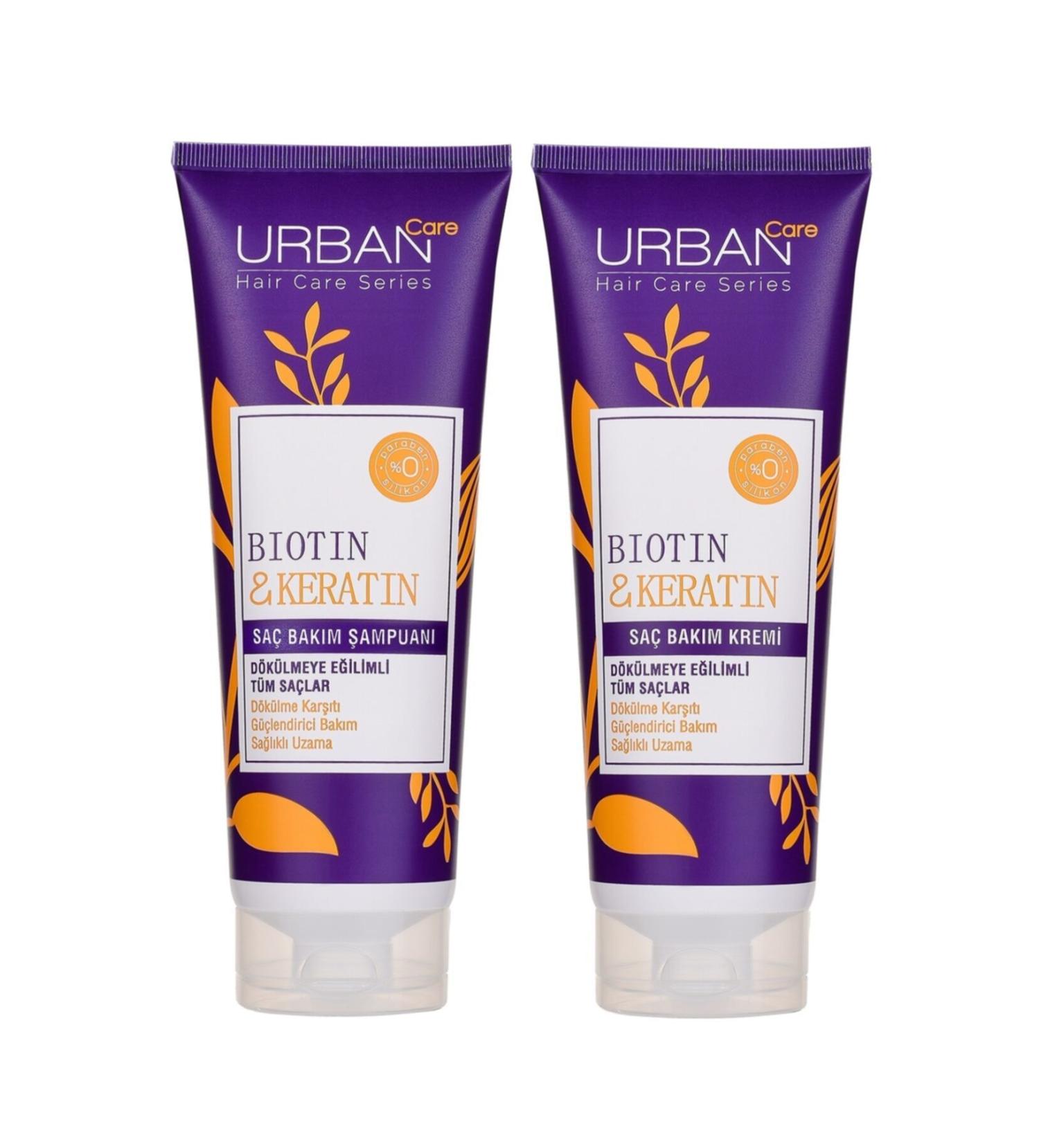 Urban Care Anti-Loss Hair Care Shampoo Containing Biotin and Keratin 250 Ml and Hair Care Conditioner 250 Ml