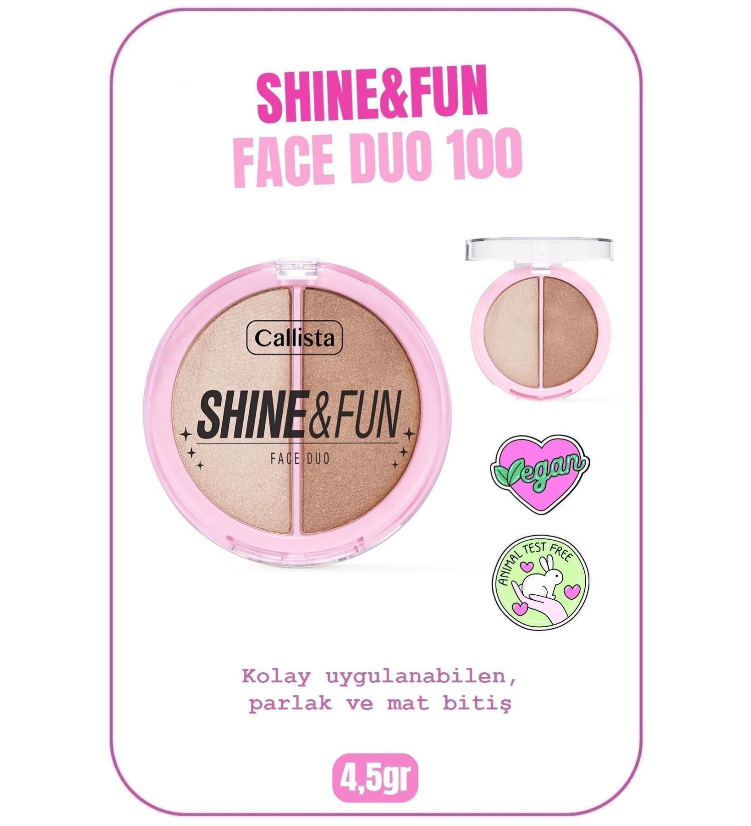 Callista Shine & Fun Face Duo Powder Blush & Highlight Palette - 100 Sparkle Crew