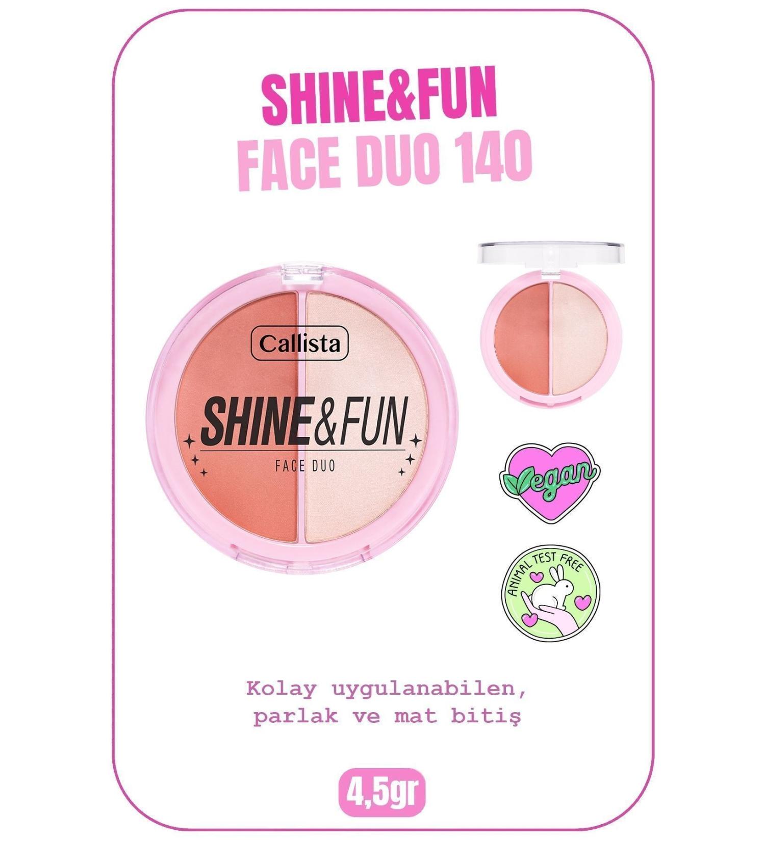 Callista Shine & Fun Face Duo Powder Blush & Highlighter Palette - 140 Good Company