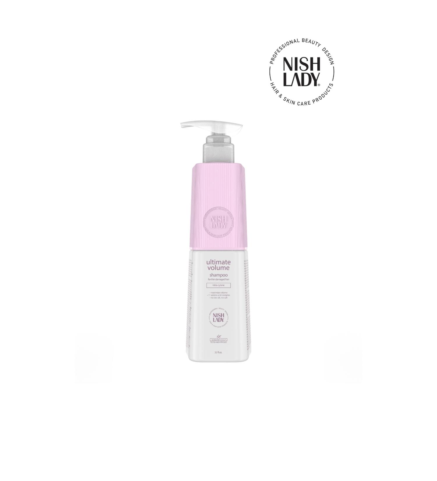 Nishlady Ultimate Volume Shampoo / Volume Hair Care Shampoo for Weak and Volumeless Hair 1000 ml