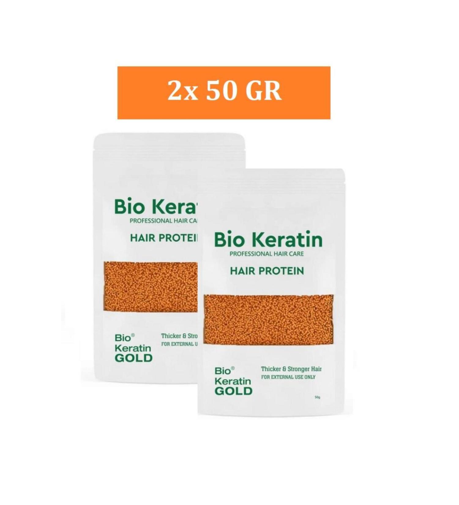 Bio Keratin Gold Hair Care Protein / Hair Protein - Hair Lightening Dye Anti-Damage 2x50gr