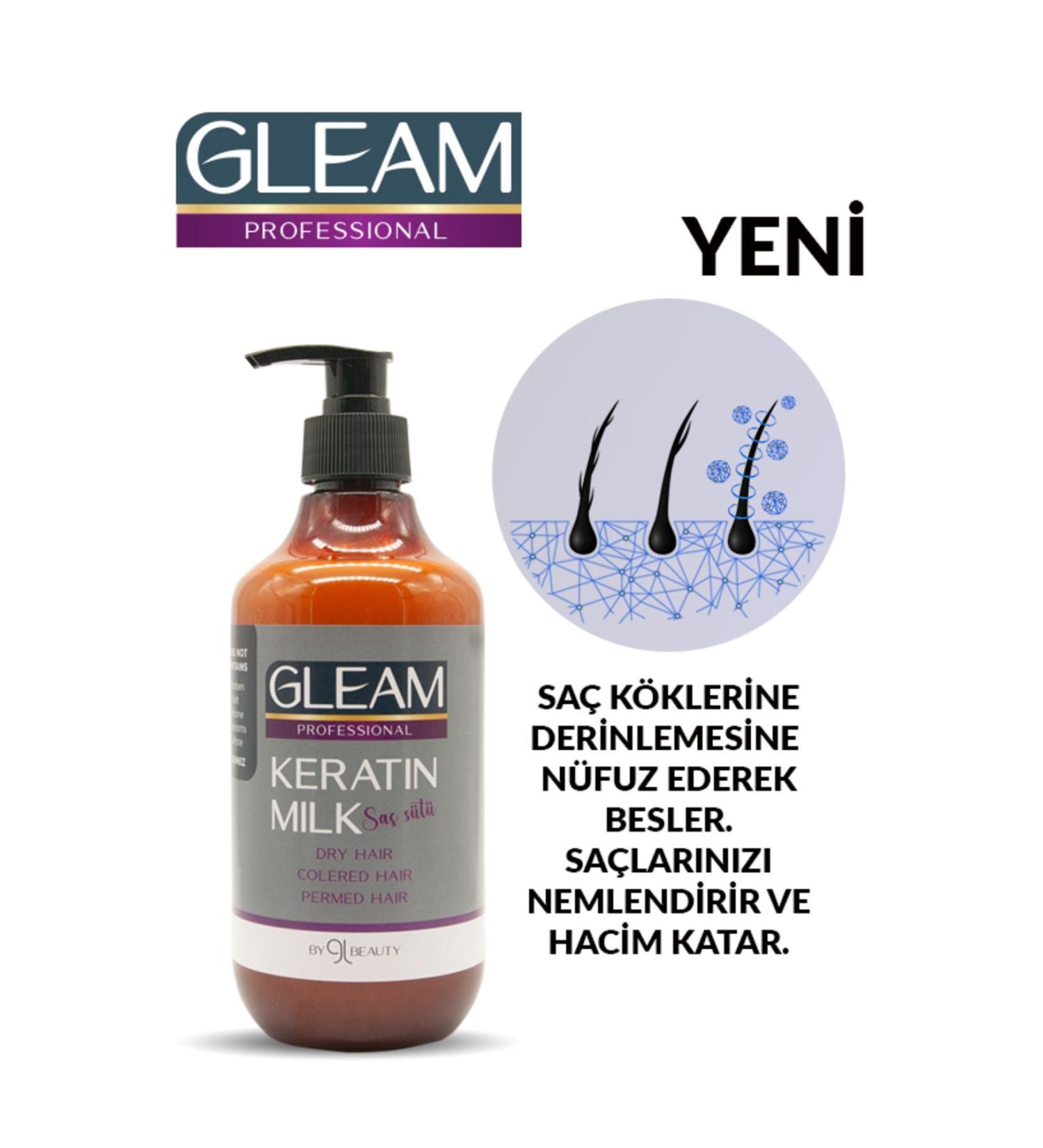 GL Beauty Gleam Professional Keratin Milk & Intensive Care Hair Care Milk 500 Ml - Buy Online on GoSupps.com