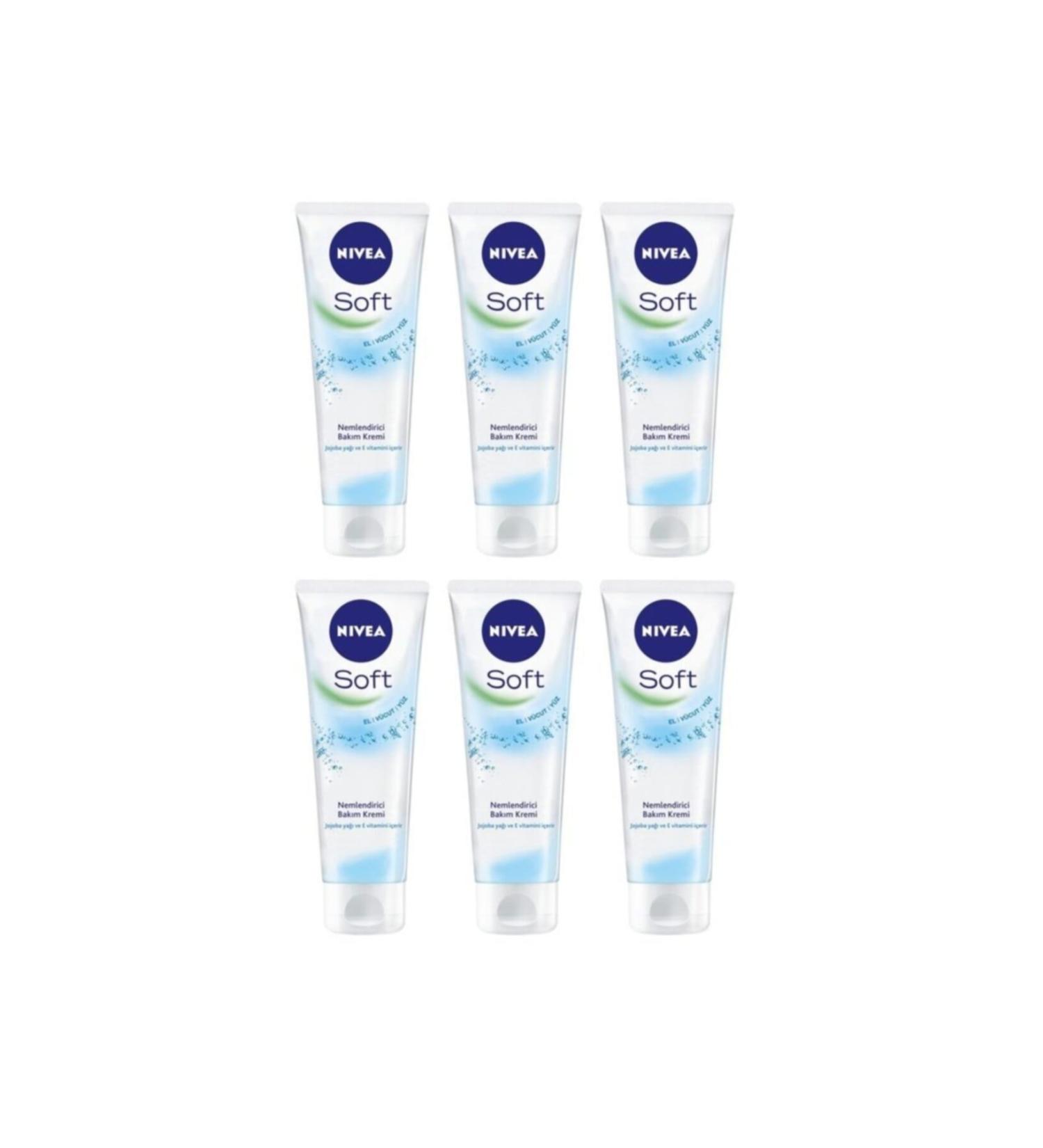 NIVEA Soft Moisturizing Care Cream 75 ml 6 Pieces