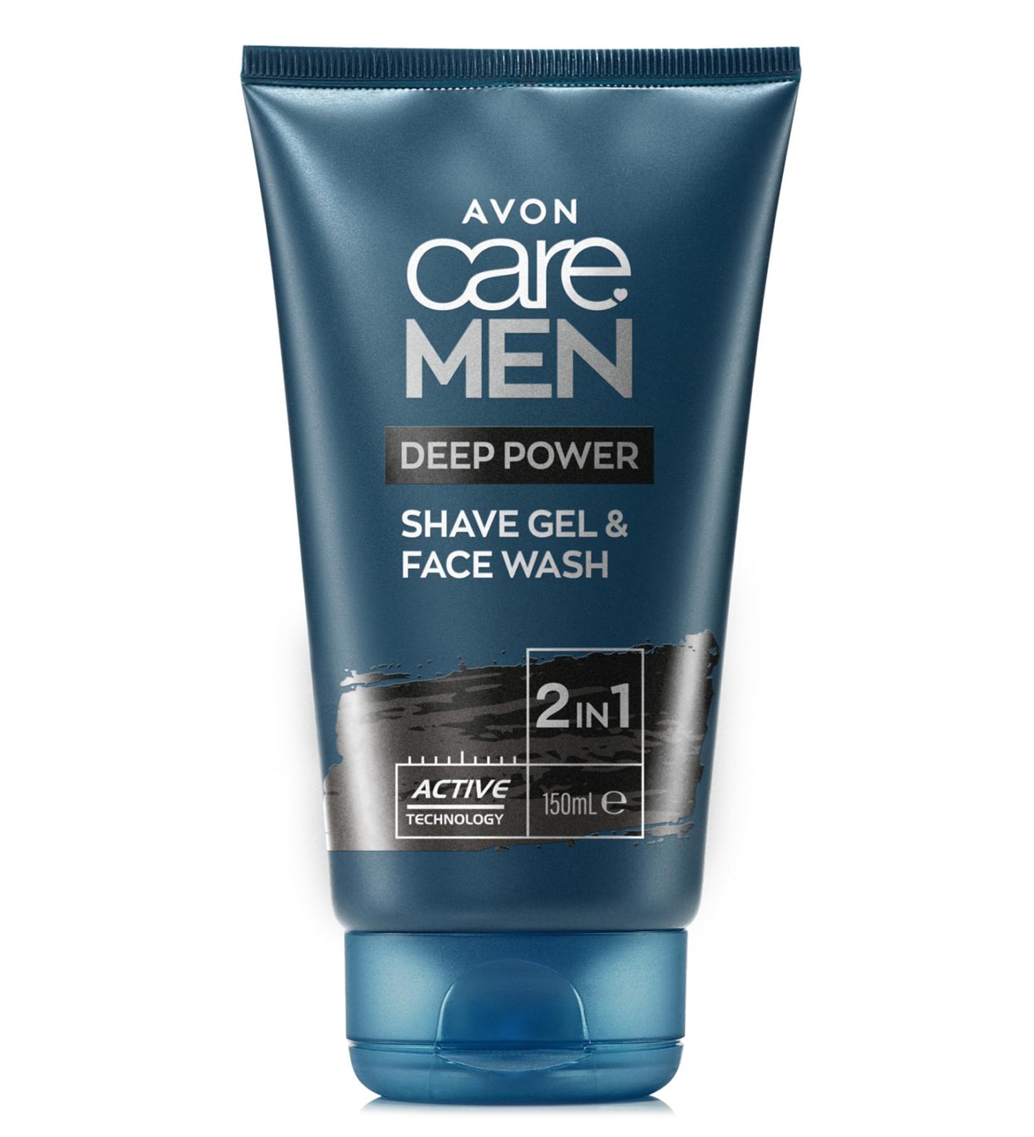 Avon Care Deep Power 2 in 1 Shaving Gel and Facial Cleanser 150 Ml.