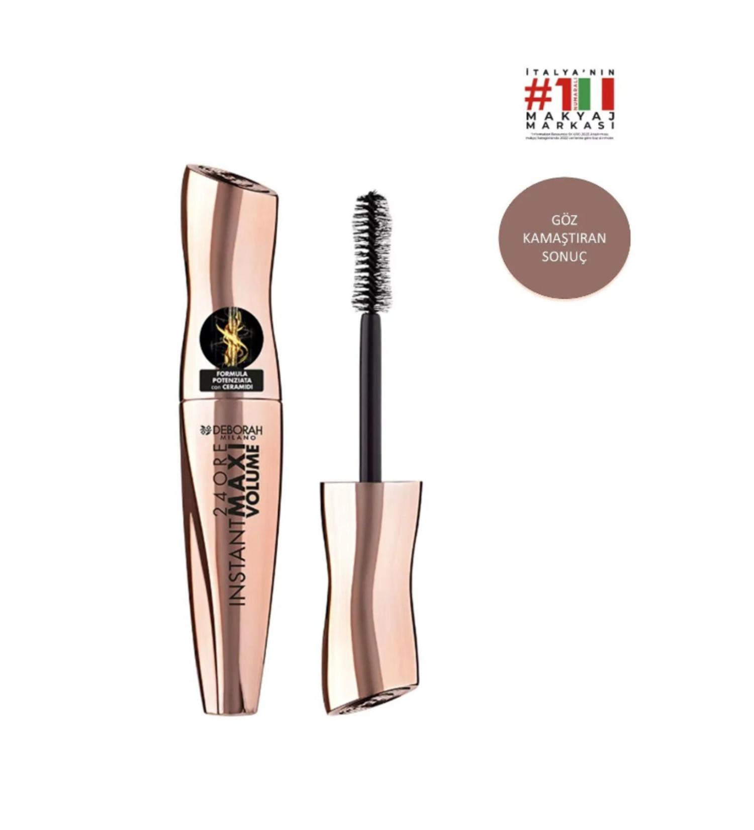 Deborah Milano 24 Ore Instant Maxi Volume Extra Volume Extra Black Mascara (CERAMIDE)