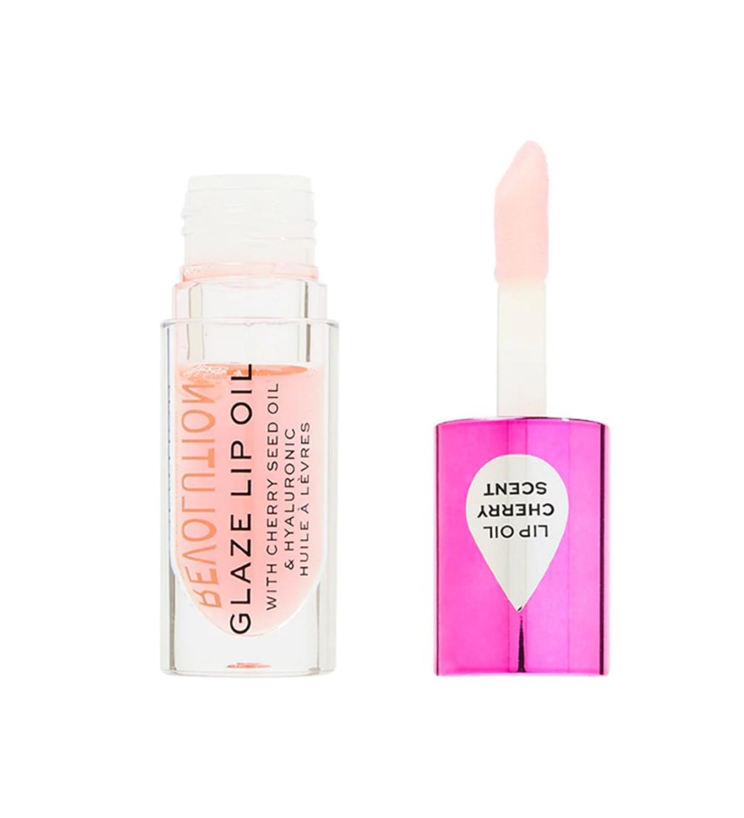 Revolution Glaze Lip Oil Cherry Scent&hyaluronic Huile Glam Pink