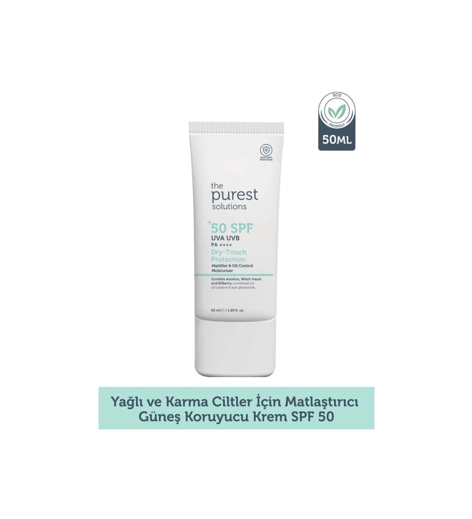 The Purest Solutions Moisturizing and Mattifying Sunscreen For Moisture-Free Skin SPF 50 50 ML