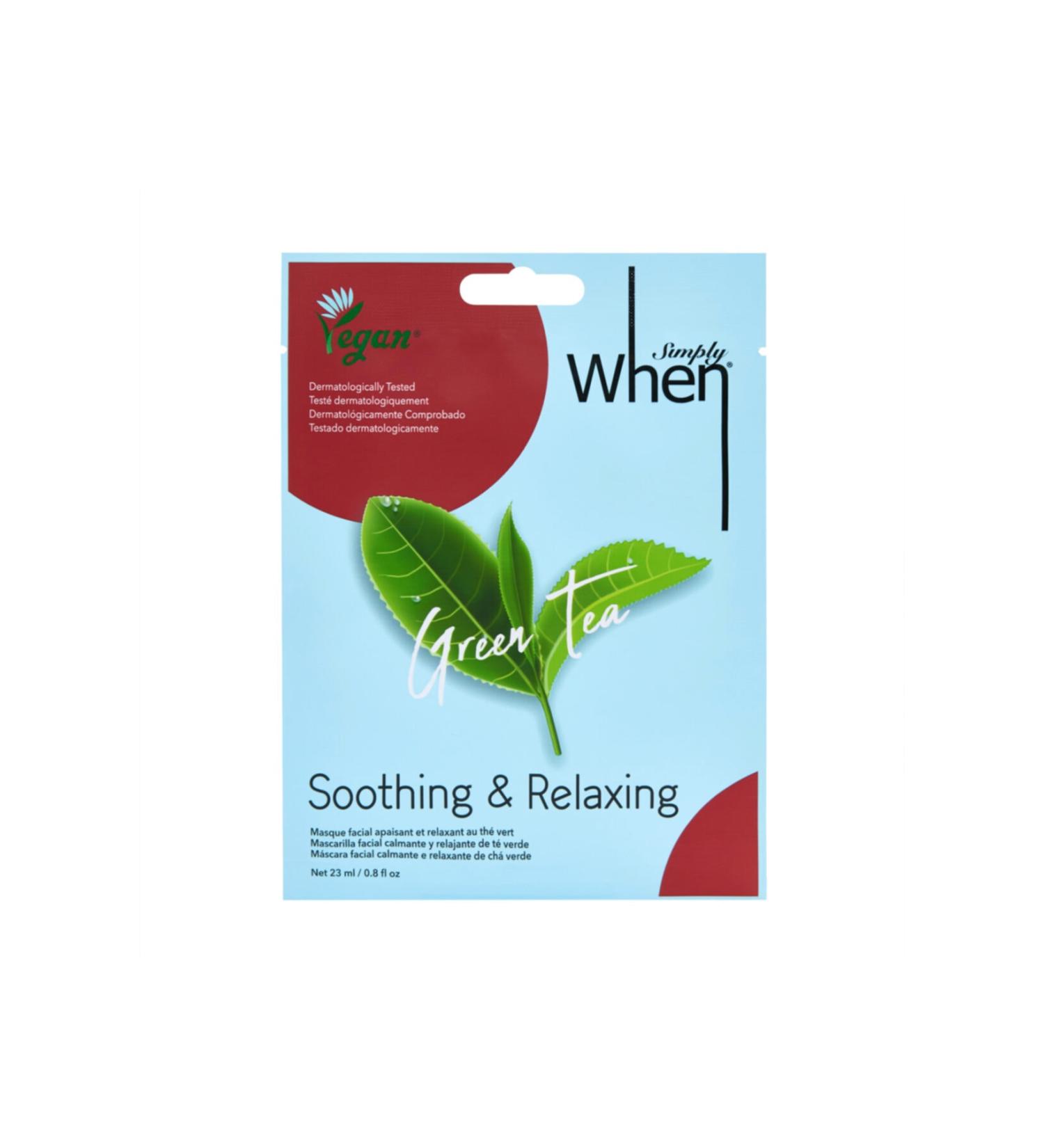 When Vegan Green Tea Soothing & Relaxing Mask - Vegan Green Tea Soothing Face Mask