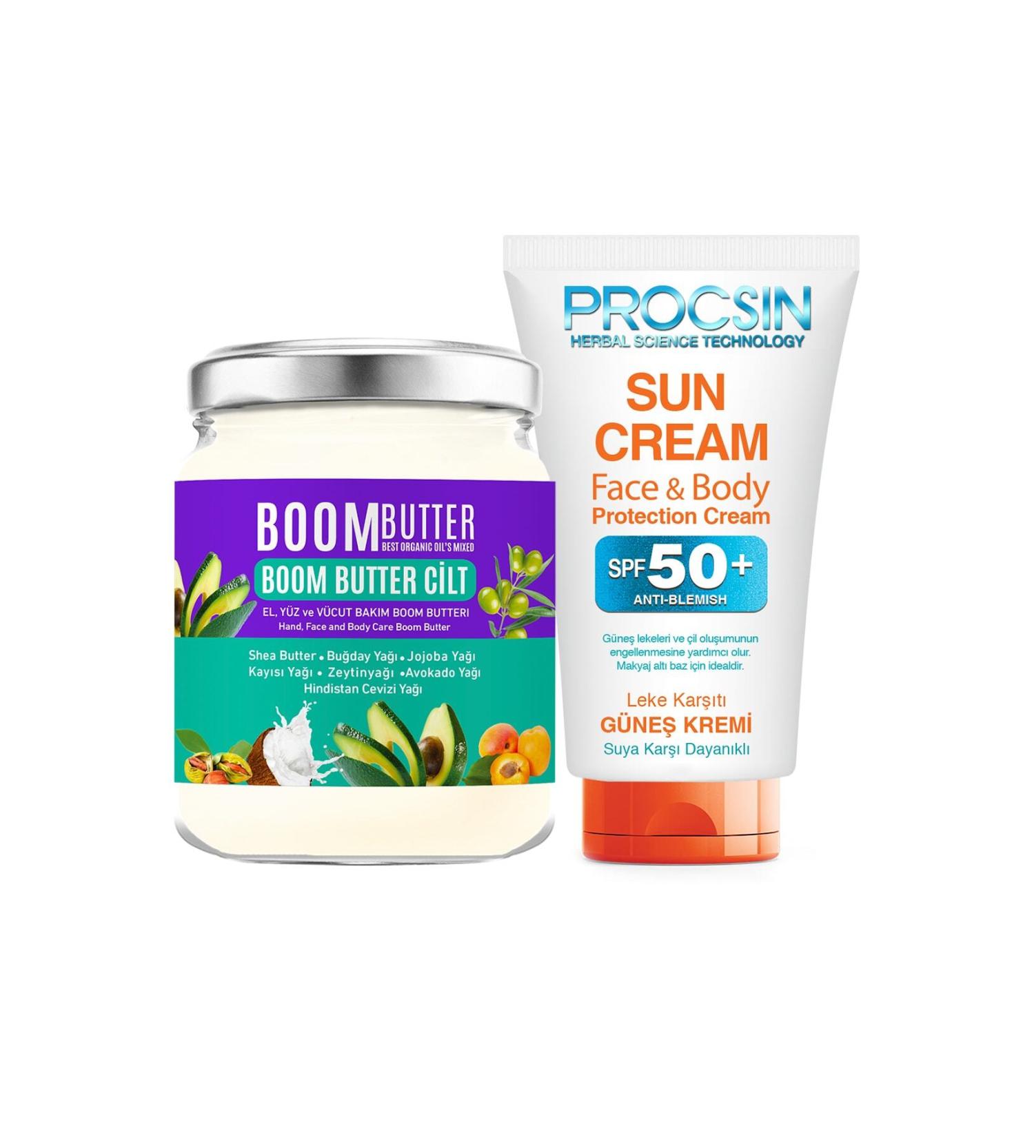BOOM BUTTER Skin Care Oil and Sunscreen Bundle