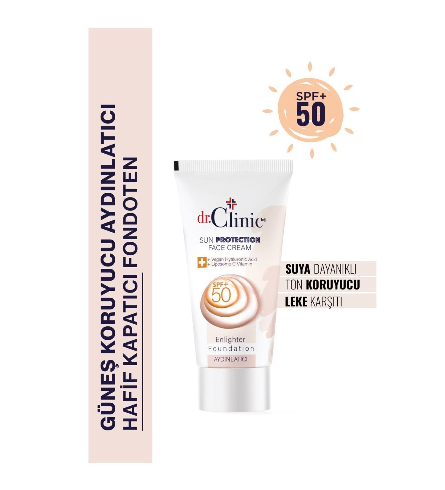 Dr. Clinic Brightening Sunscreen Face Cream Spf 50 (50ML)
