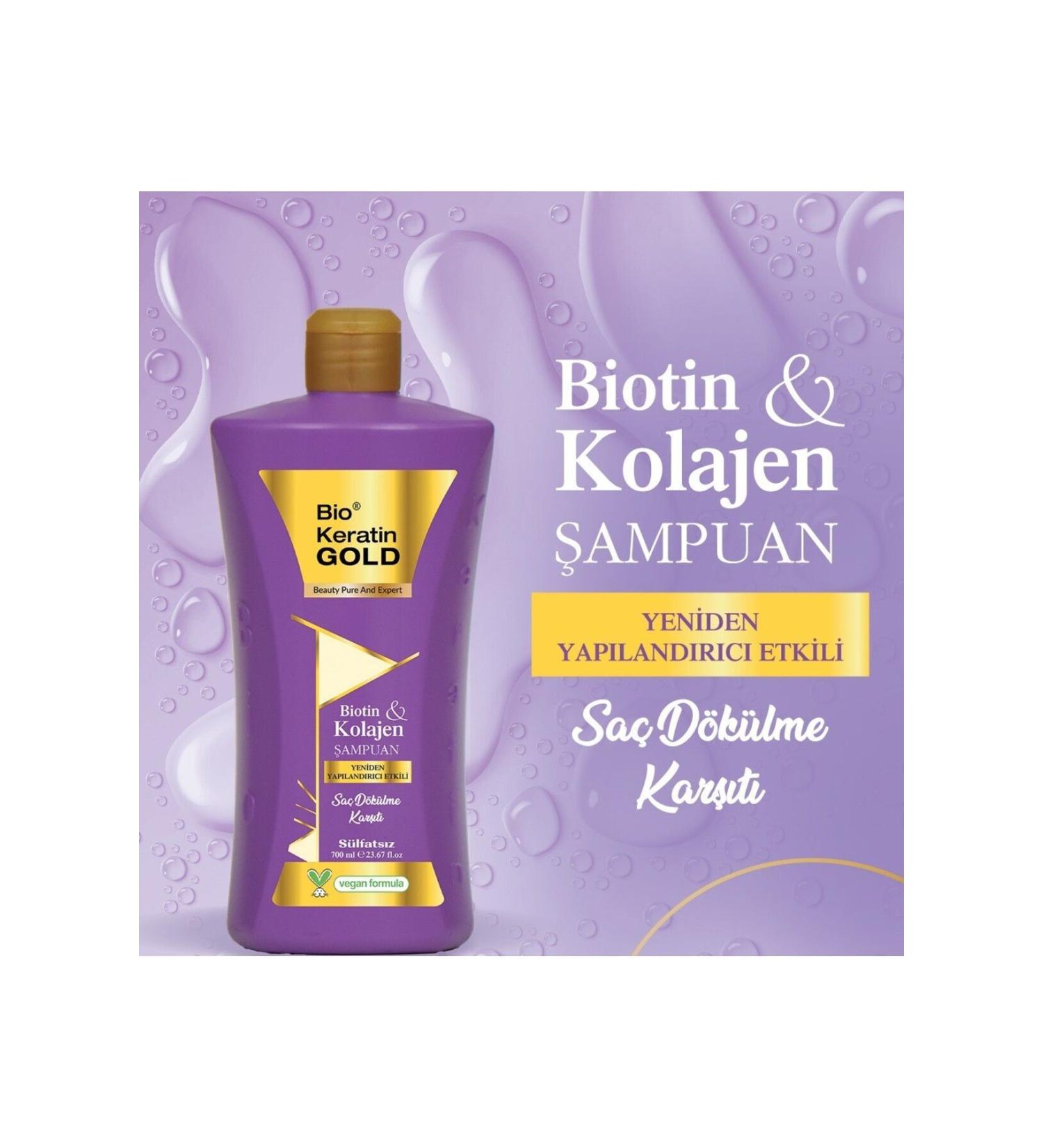 Bio Keratin Gold Biotin & Collagen Anti Hair Loss Sulfate Free Shampoo 700 ml