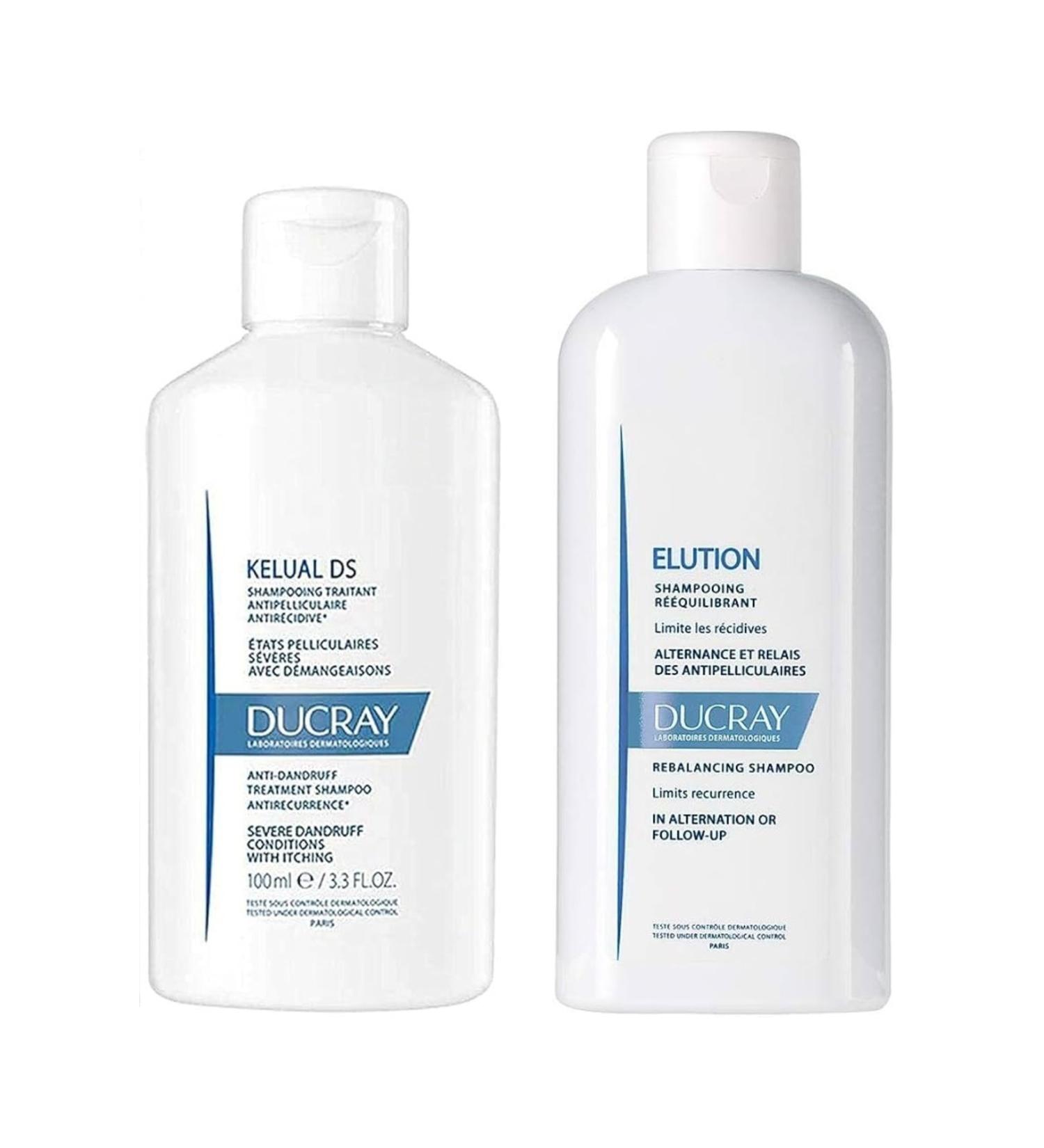 Ducray Kelual Ds Stubborn Anti-Dandruff Shampoo 100 ml - Elution Complementary Care Shampoo 400 ml