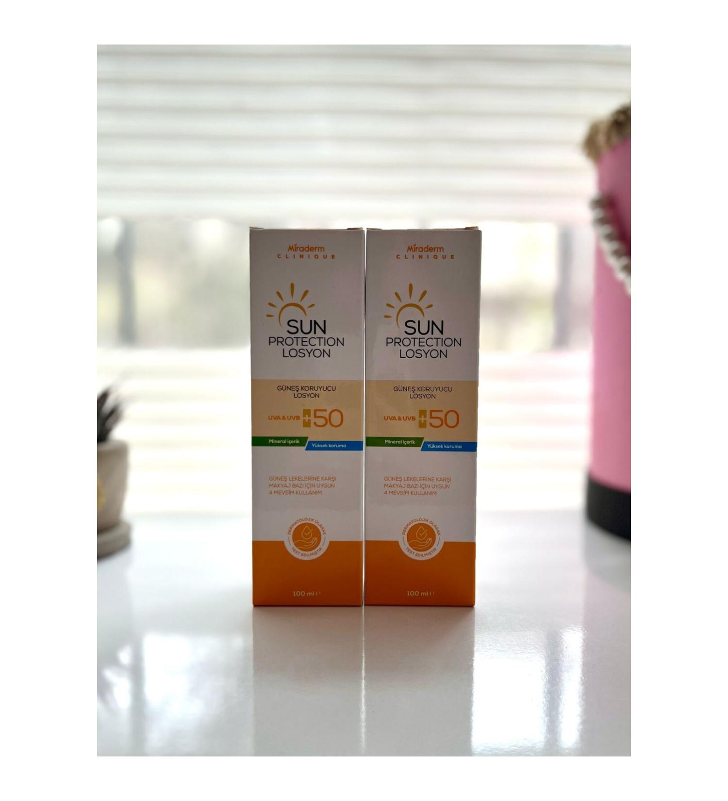 Miraderm Sun Protection SPF 50+ Sunscreen 100ml 2-Piece Set - Buy Online on GoSupps.com