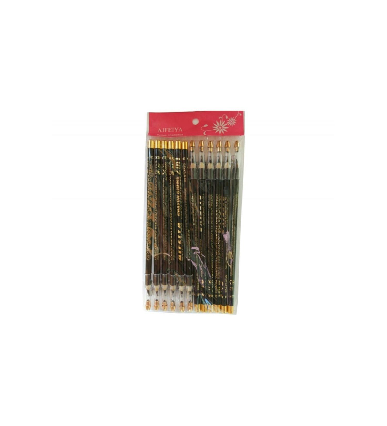 BERAT Pencil Eyeliner (12 Pieces) Black Eyeliner. With opener 3 Packs