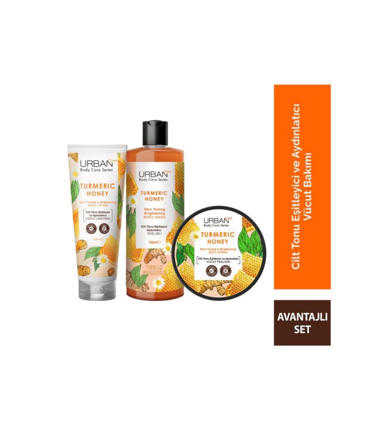 Urban Care Body Series Turmeric Honey Skin Tone Equalizer and Brightener 3-Piece Set - Buy Online on GoSupps.com