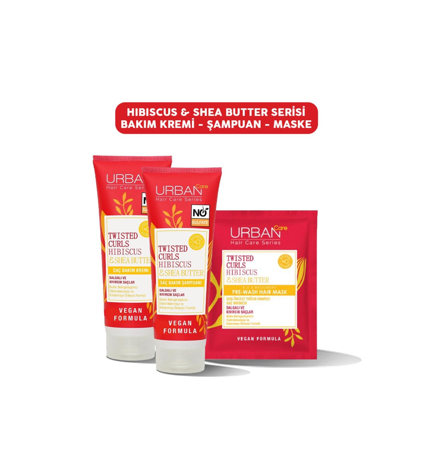 Urban Care Hibiscus & Shea Butter Hair Mask Shampoo and Conditioner