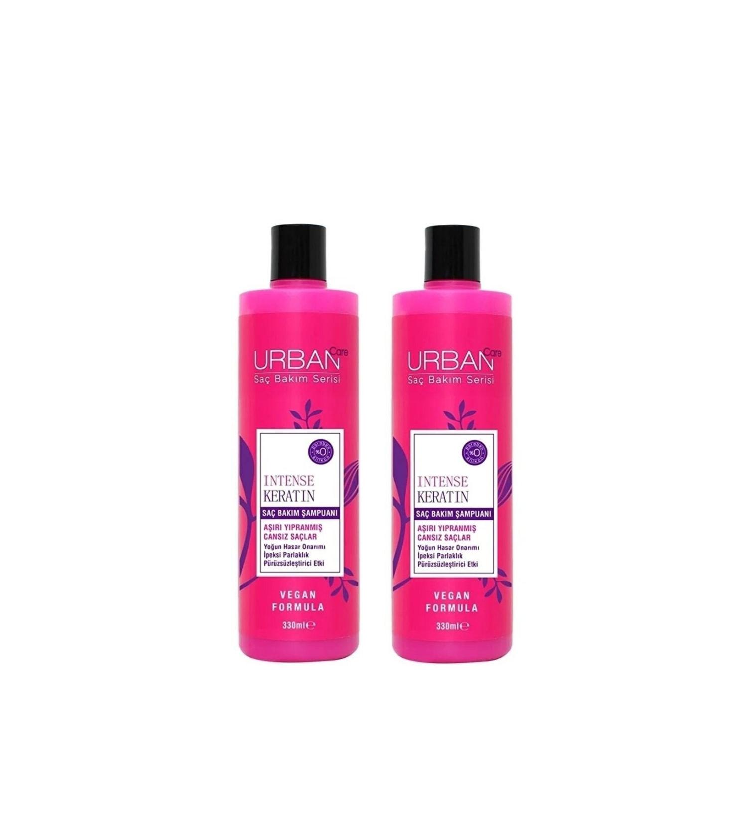 Urban Care Intense Keratin Hair Care Shampoo 330 Ml Vegan X2 Set