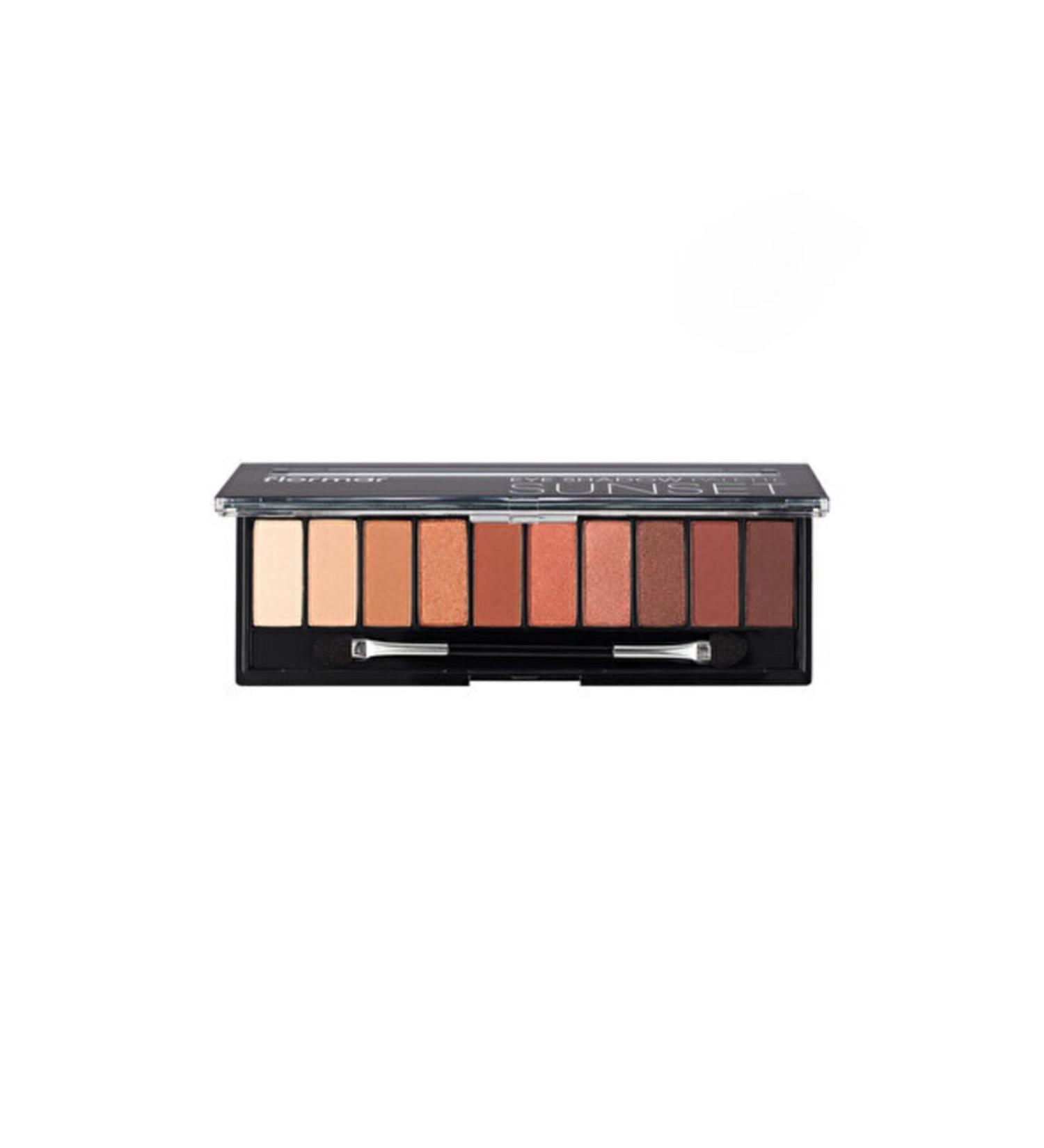 Flormar 10-Piece Eyeshadow Palette (NUDE AND EARTH TONES)-eyeshadow Palette-003 Sunset- 8690604551699