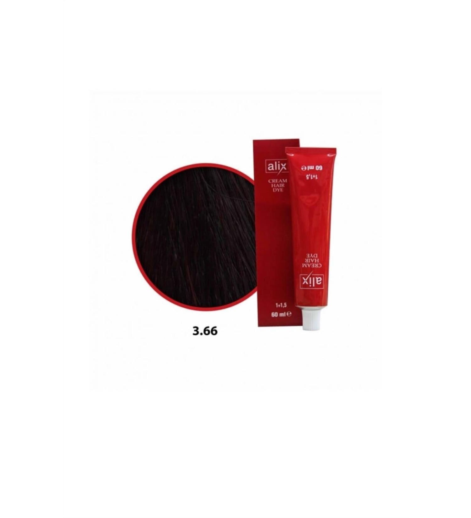 adimu Alix Hair Dye 60 Ml 3.66 Dark Chestnut Intense Red