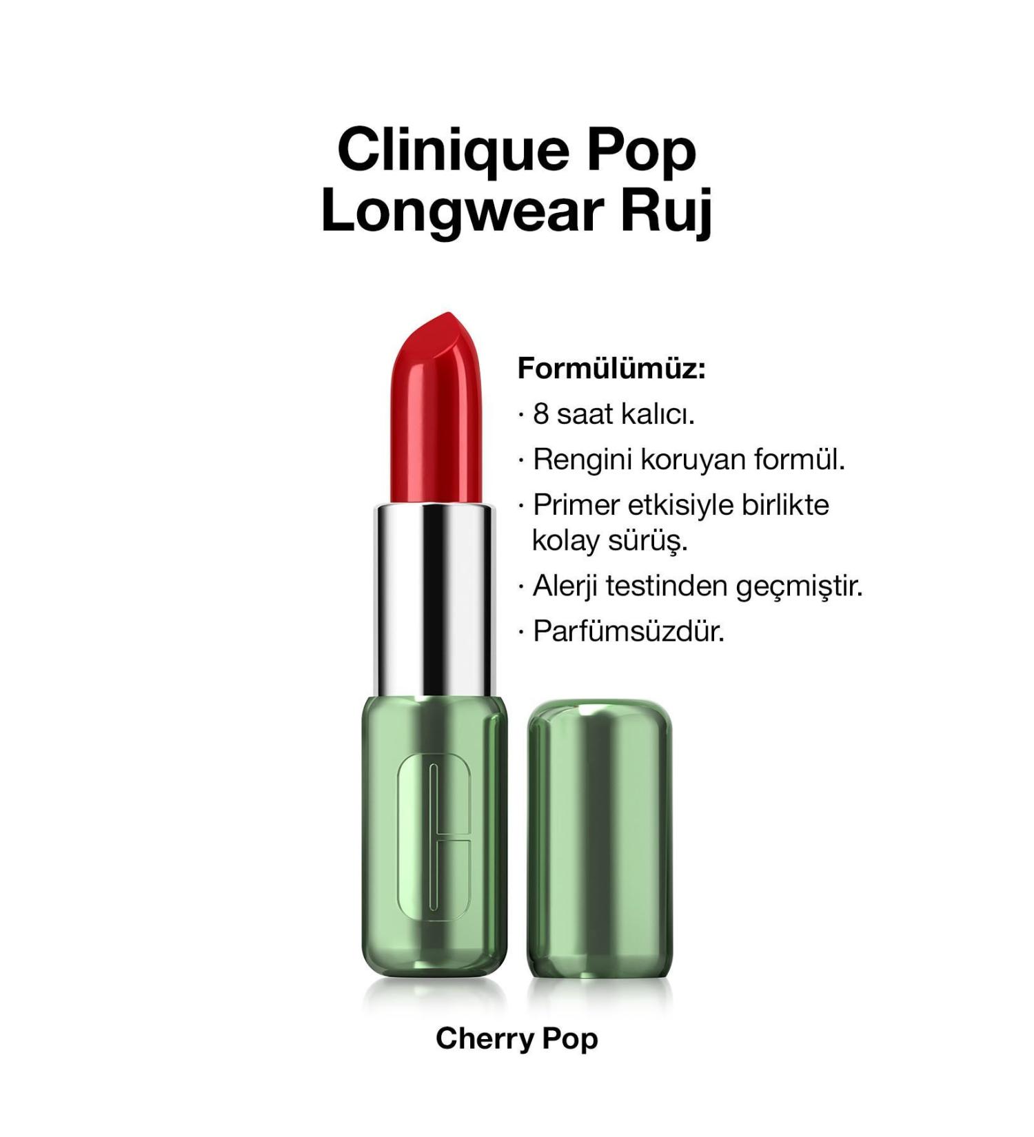Clinique Rich Pigmentation Lipstick with Shiny Finish that Stays on All Day Long - Cherry Pop - Buy Online on GoSupps.com