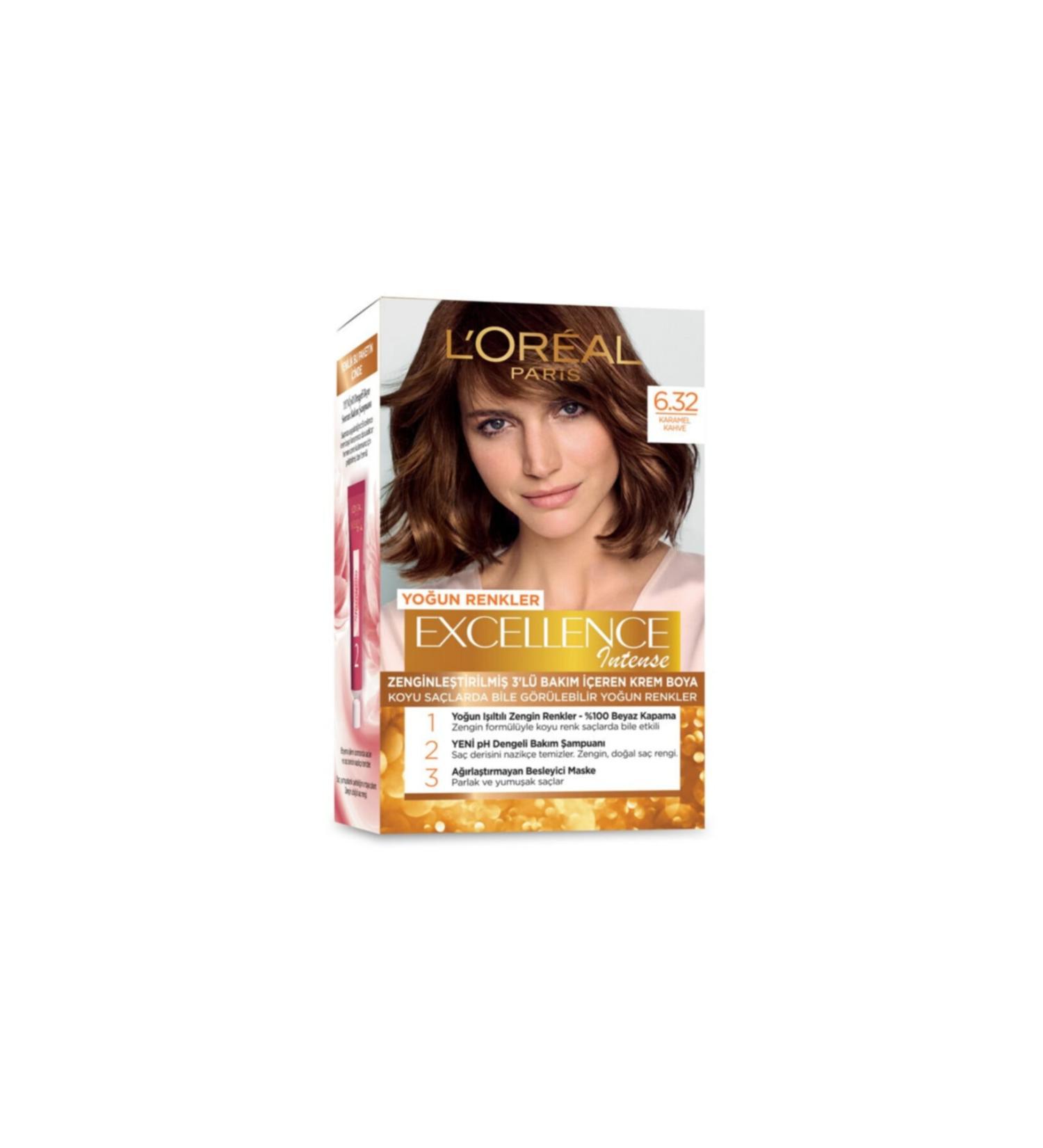 L'Oreal Paris Loreal Paris Excellence Intense Hair Dye 6.32 Caramel Brown - Buy Online on GoSupps.com
