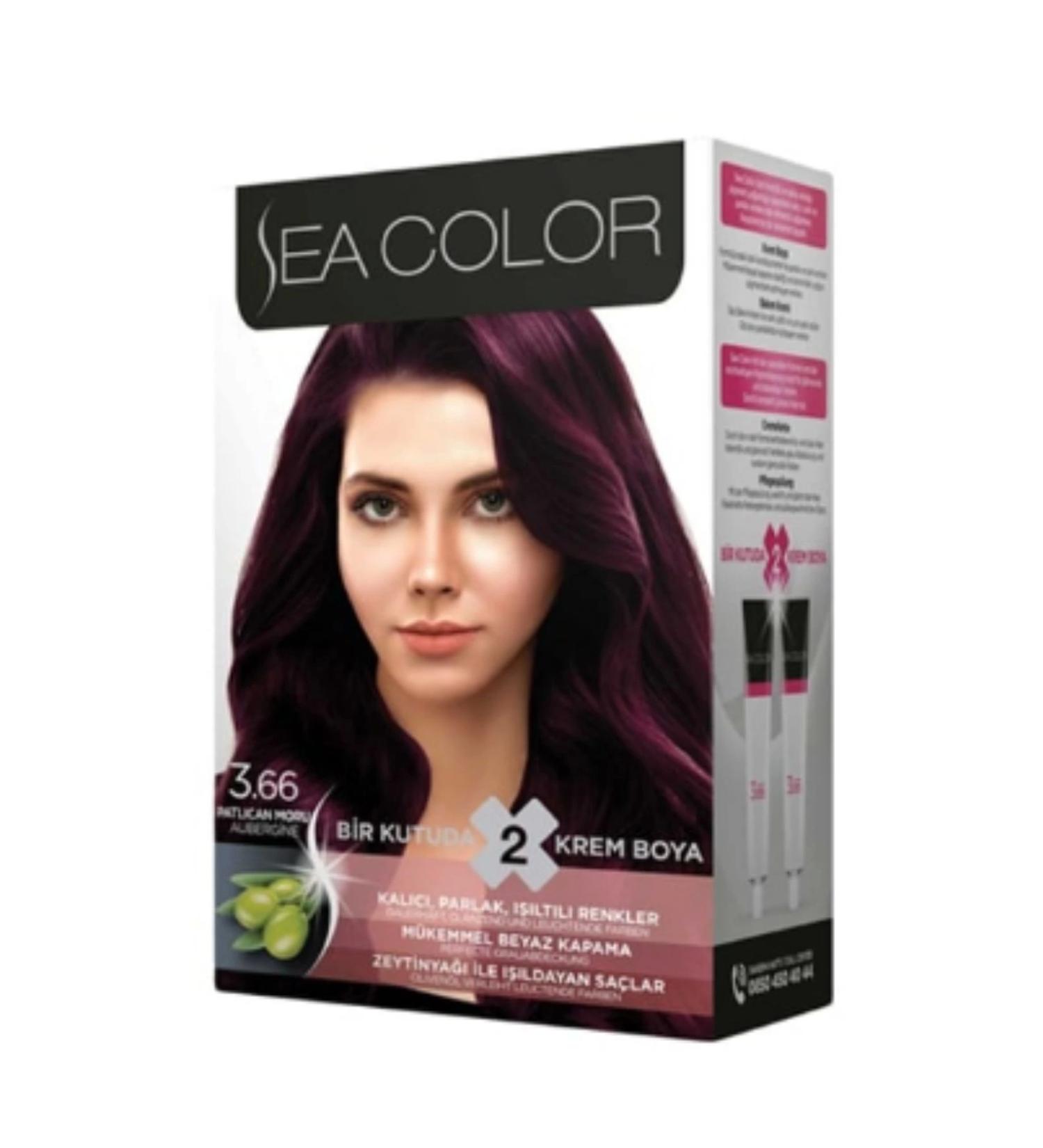 Sea Color Eggplant Purple 3/66 Hair Dye 100 ml