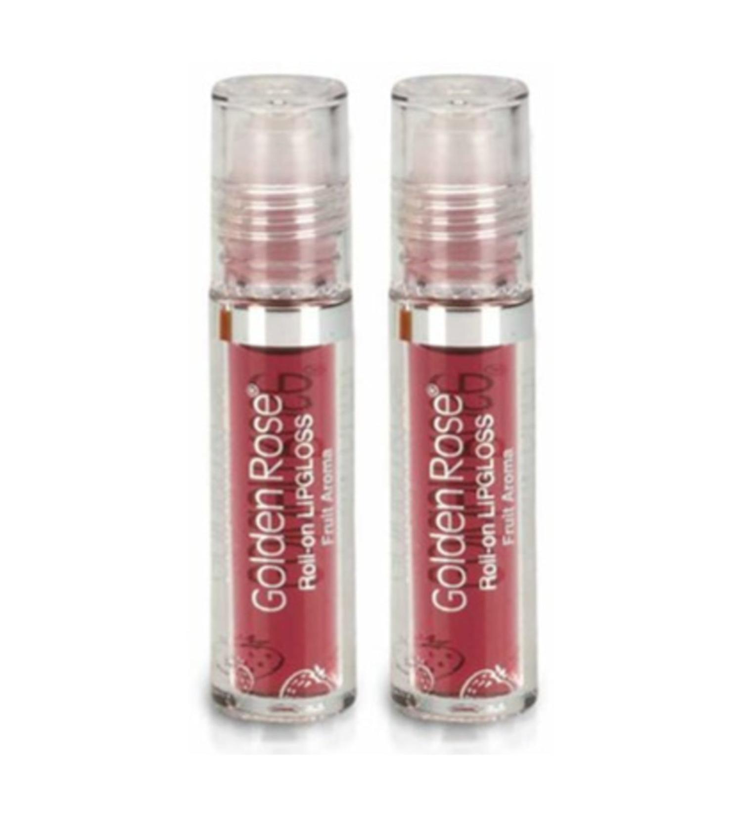 Golden Rose Fruity Lip Gloss Roll On Lipgloss Strawberry X 2
