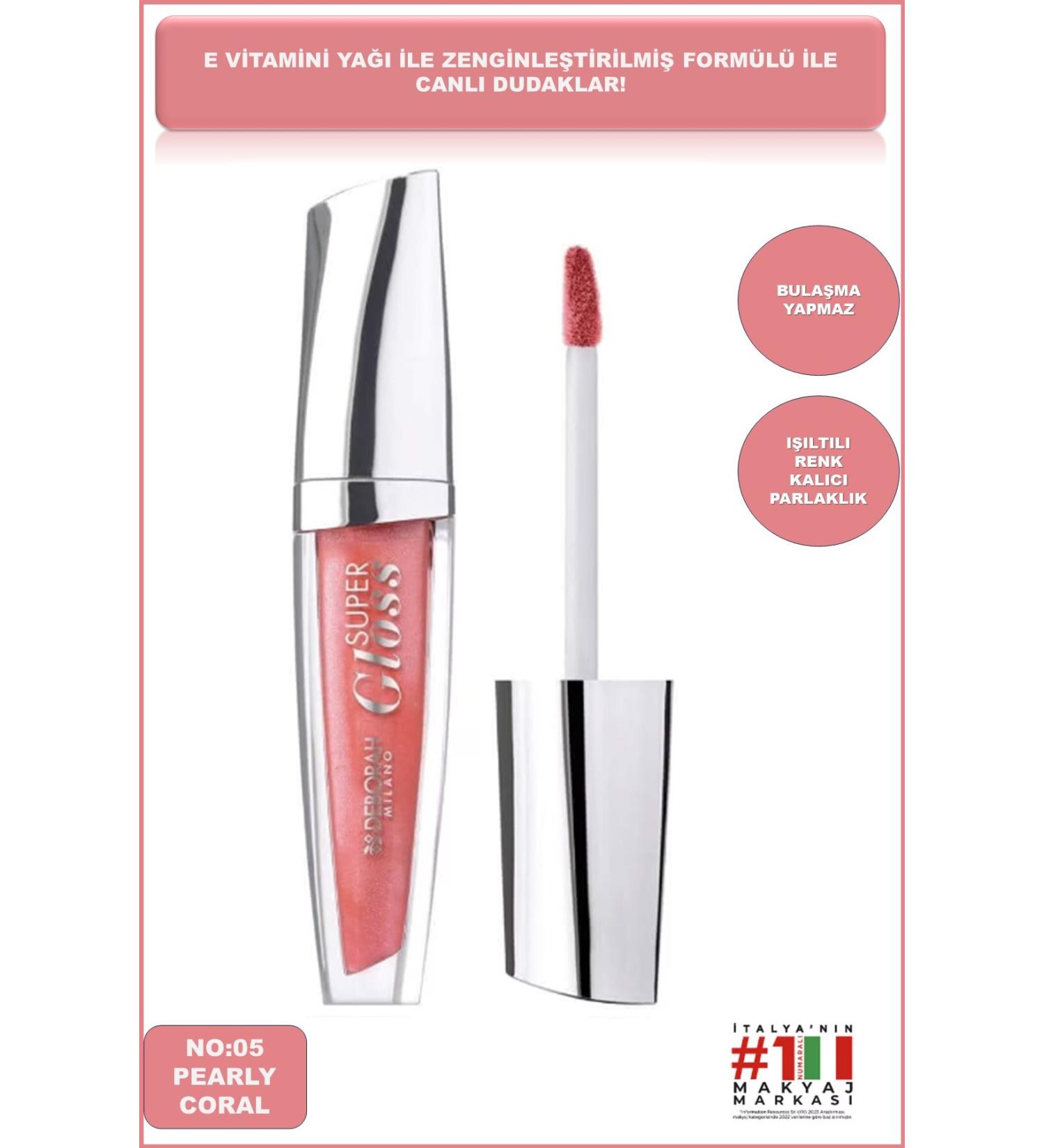 Deborah Milano No: 05 Pearly Coral Super Gloss - Buy Online on GoSupps.com