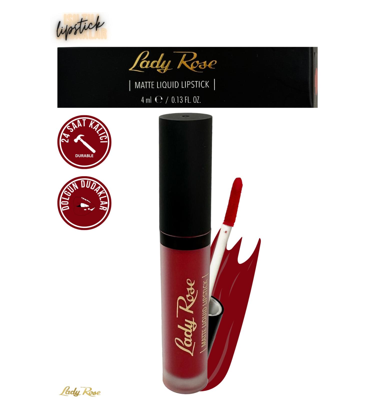 Lady Rose Liquid Lipstick Matte Lipstick Fever Red - Buy Online on GoSupps.com