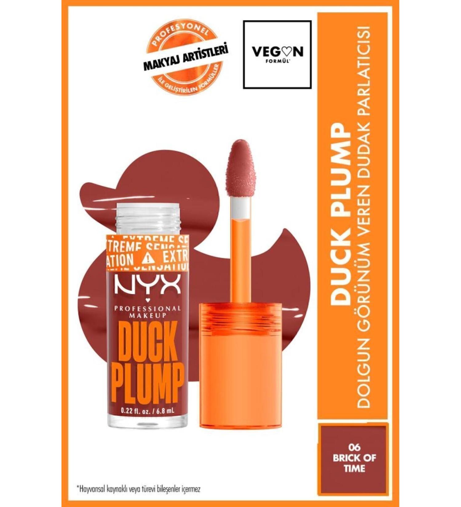 NYX Professional Makeup Duck Plump Lip Gloss - 06 Brick Of Time - Buy Online on GoSupps.com
