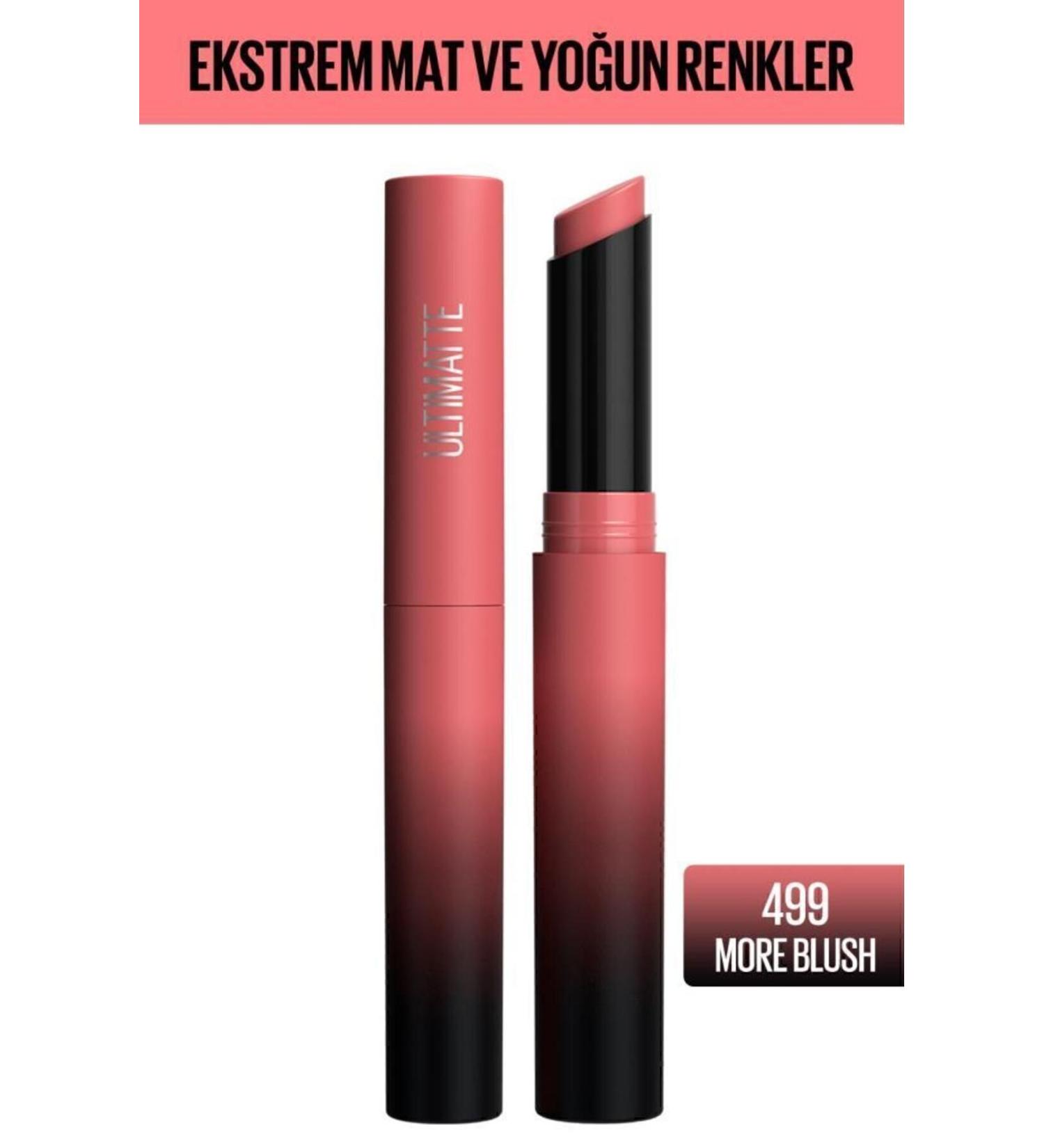 Maybelline New York Color Sensational Ultimatte Matte Lipstick - 499 More Blush (PINK) - Buy Online on GoSupps.com