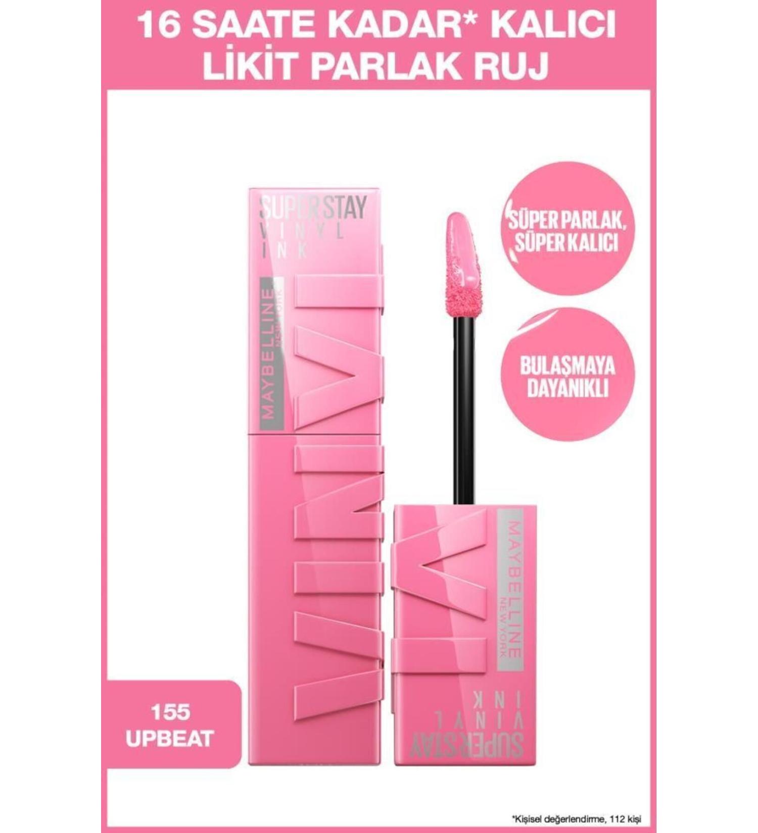 Maybelline New York Super Stay Vinyl Ink Long-Lasting Liquid Glossy Lipstick 155 Upbeat - Buy Online on GoSupps.com