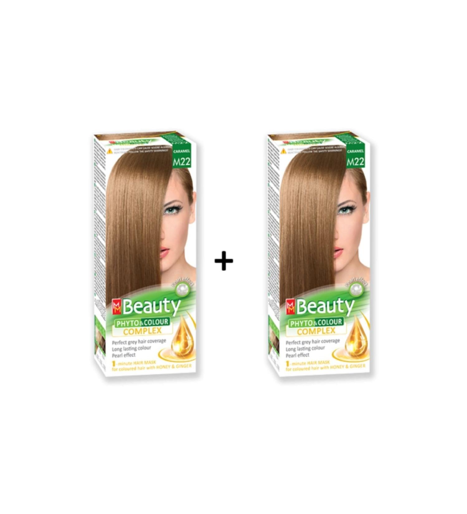 MM Beauty Herbal Hair Dye M22 Caramel (Light Blonde Caramel) X 2