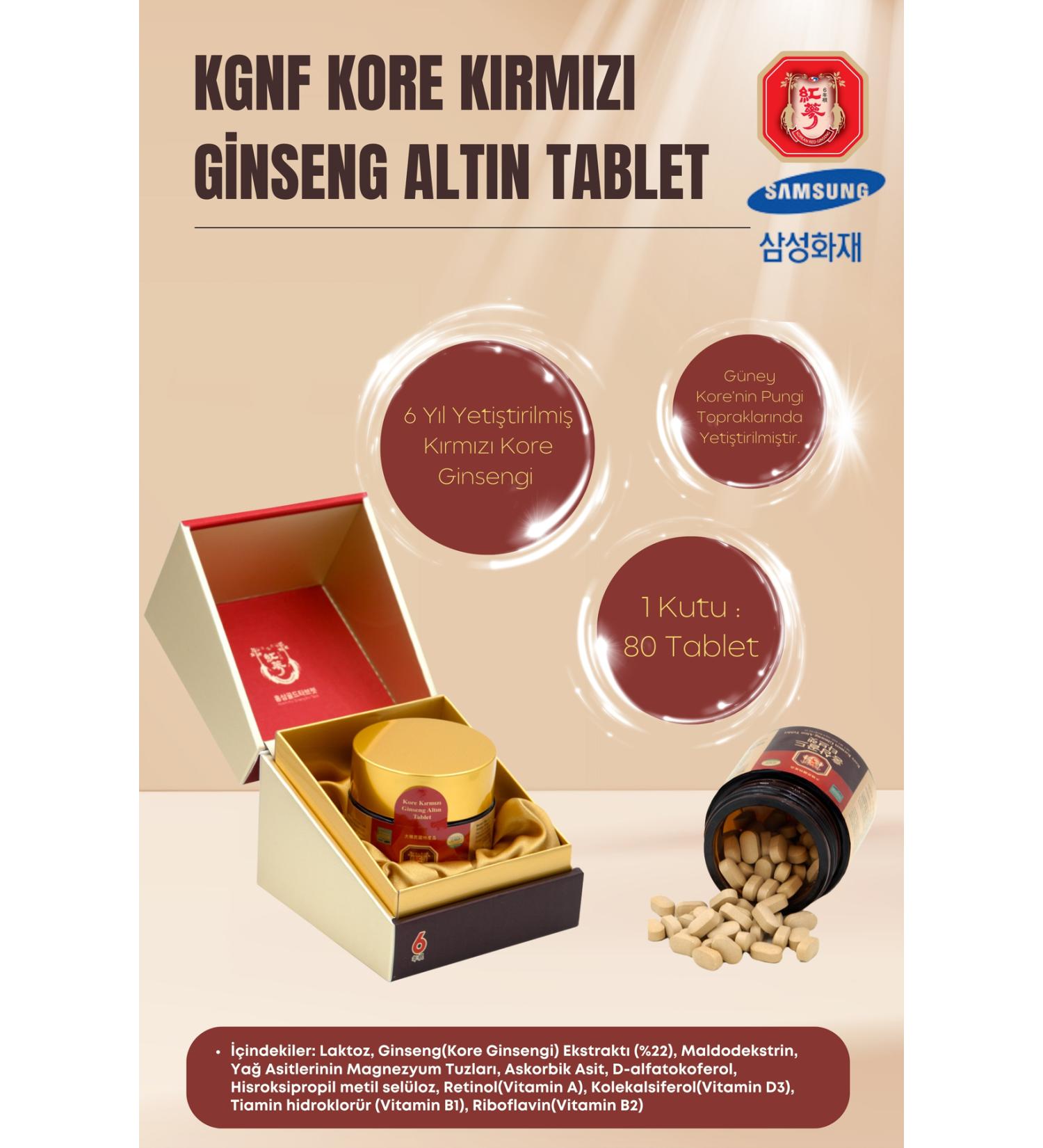 Samsung Korean Red Ginseng Gold Tablet 80 Tablets - Buy Online on GoSupps.com