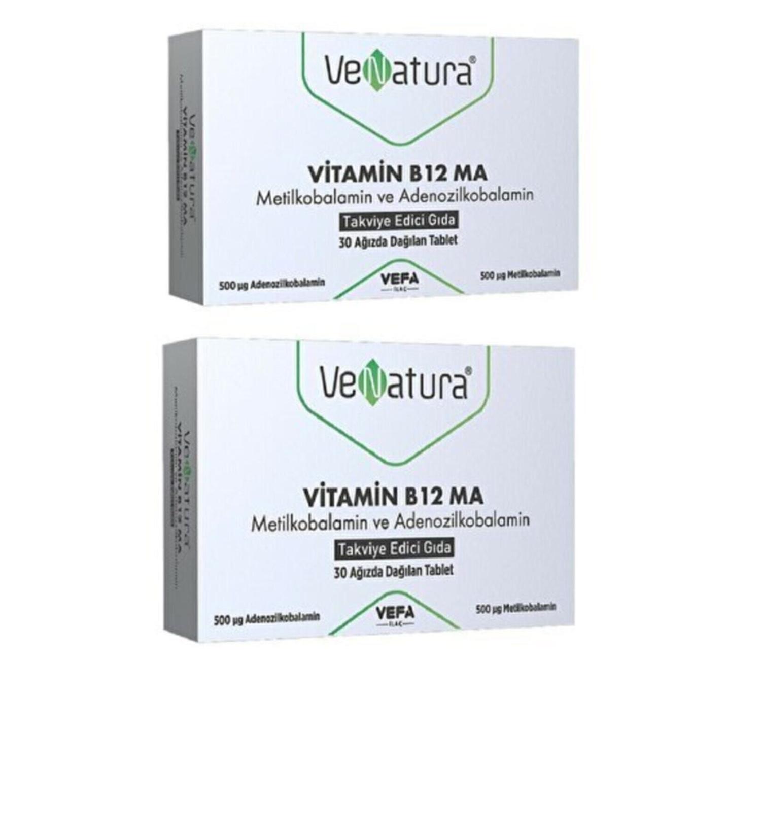 Venatura Vitamin B12 Ma Methylcobalamin and Adenosylcobalamin Food Supplement 2 Pieces