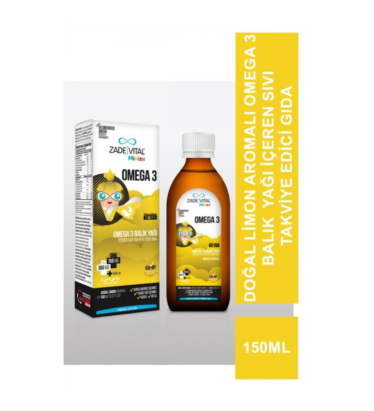 Zade Vital Miniza Omega 3 Fish Oil and Peanut Oil 150ml